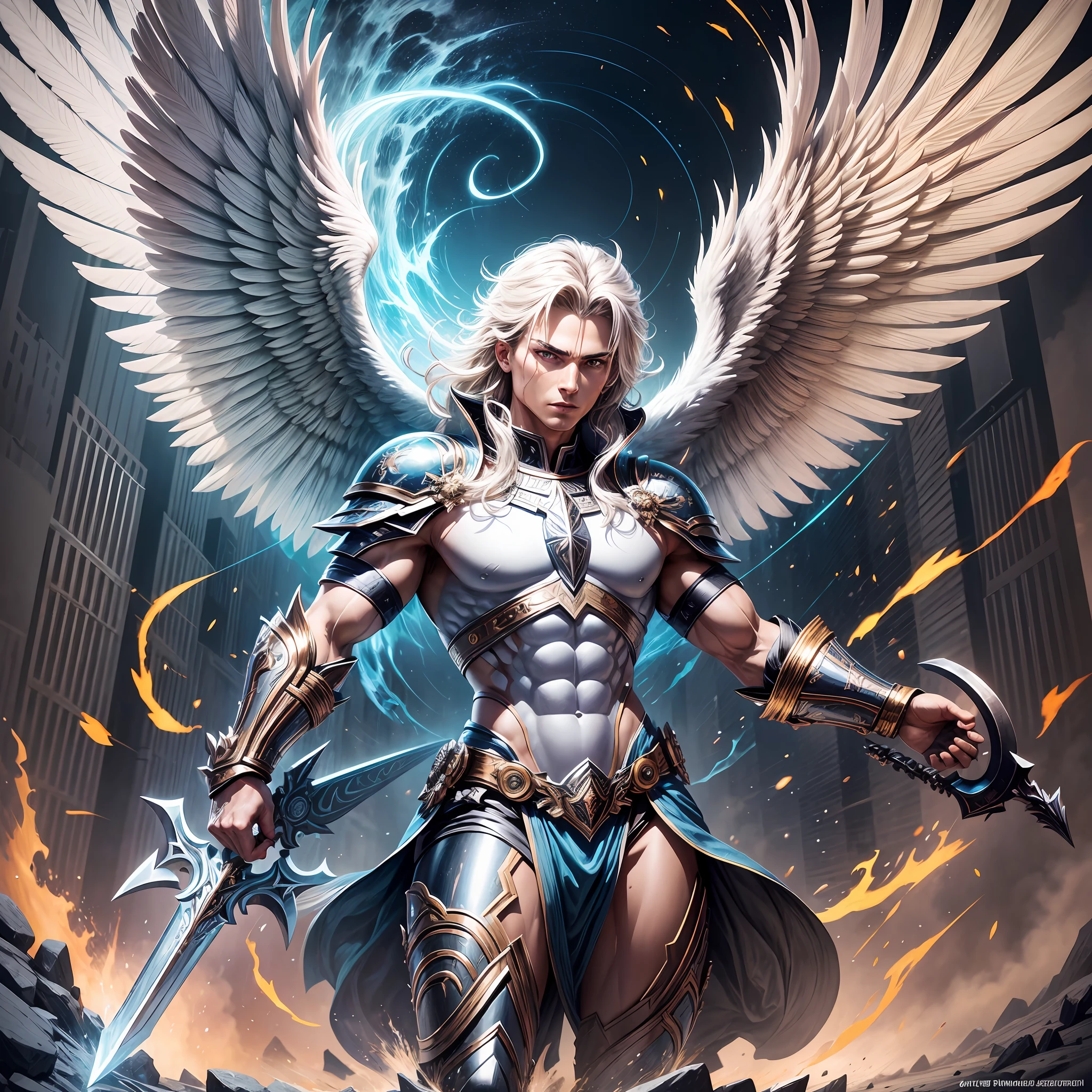 Unleash the warrior spirit of Archangel Michael with a breathtaking artwork that captures his unwavering courage. The graphic portrays Archangel Michael in a dynamic pose, his sword raised high against a backdrop of celestial light. The artwork's bold and vibrant style conveys the archangel's strength and determination. Brace yourself for the awe-inspiring power of Archangel Michael in this stunning depiction. Ground view, enclosed in square, T-shirt design graphic, vector, on white background, no text, no logo. --auto --s2