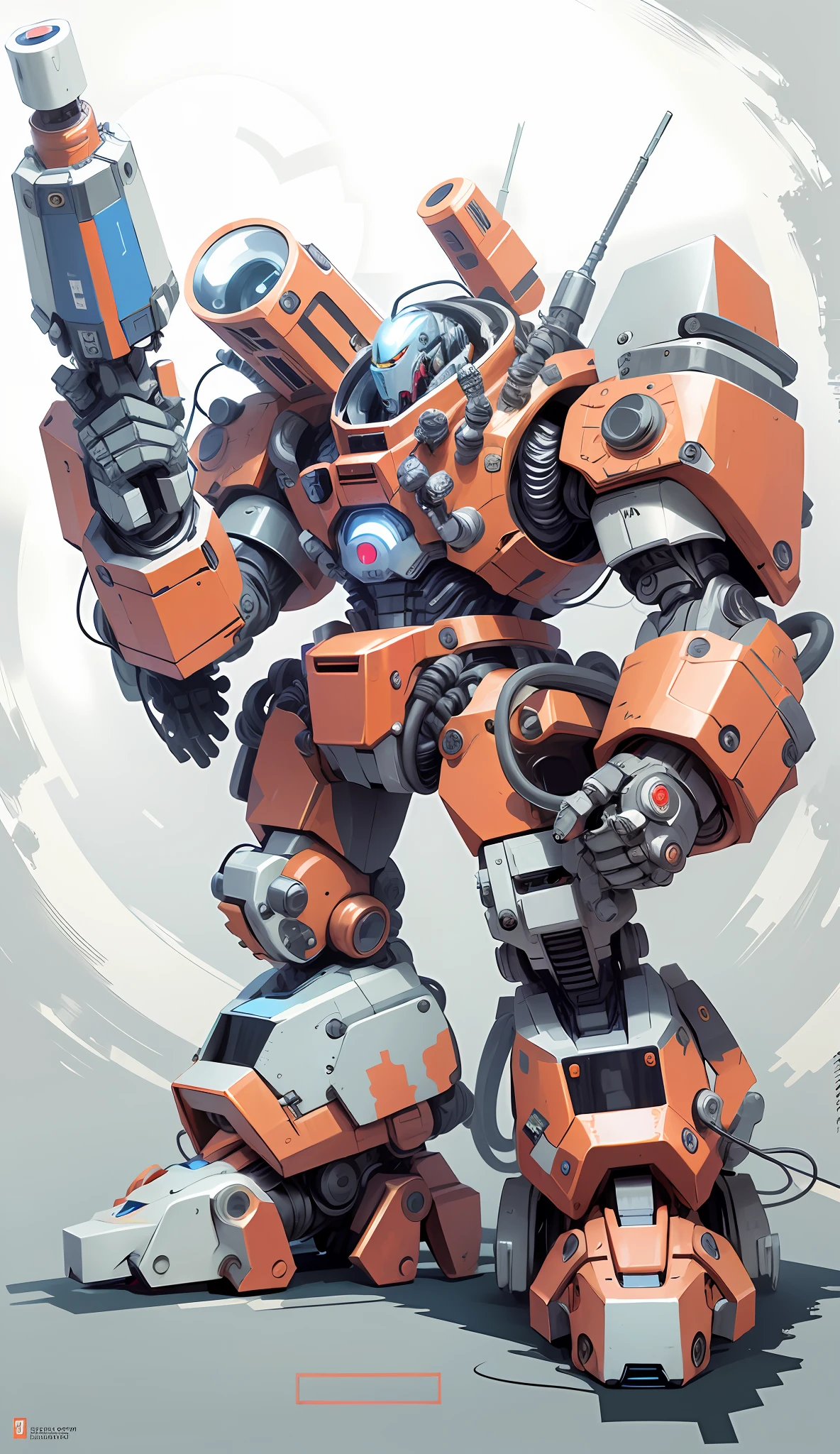 Masterpiece, best quality), intricate details, lightning crank, robot, cyborg, retro-futuristic AI, Tesla coil, electrical, cable, wiring, piston, mechanic, computer, drawing of a robot with a gun in his hand, giant humanoid mech, cyberpunk, sci-fi background