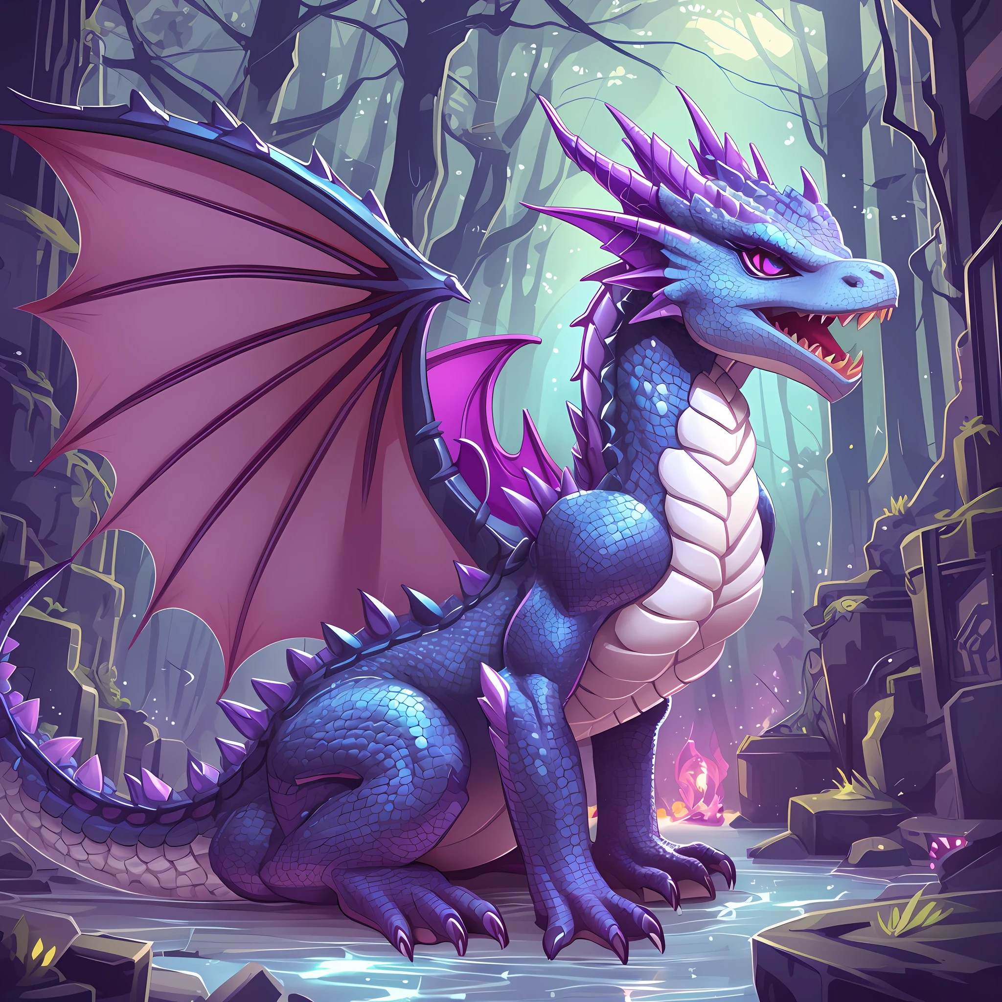 Illustration of cute little dragon, newly hatched dragon, very cute purple dragon, stuffed dragon, detailed dragon, anthropomorphic dragon, dragon art, like an anthropomorphic dragon, but like an anthropomorphic dragon, dra the dragon, a cute little blue dragon