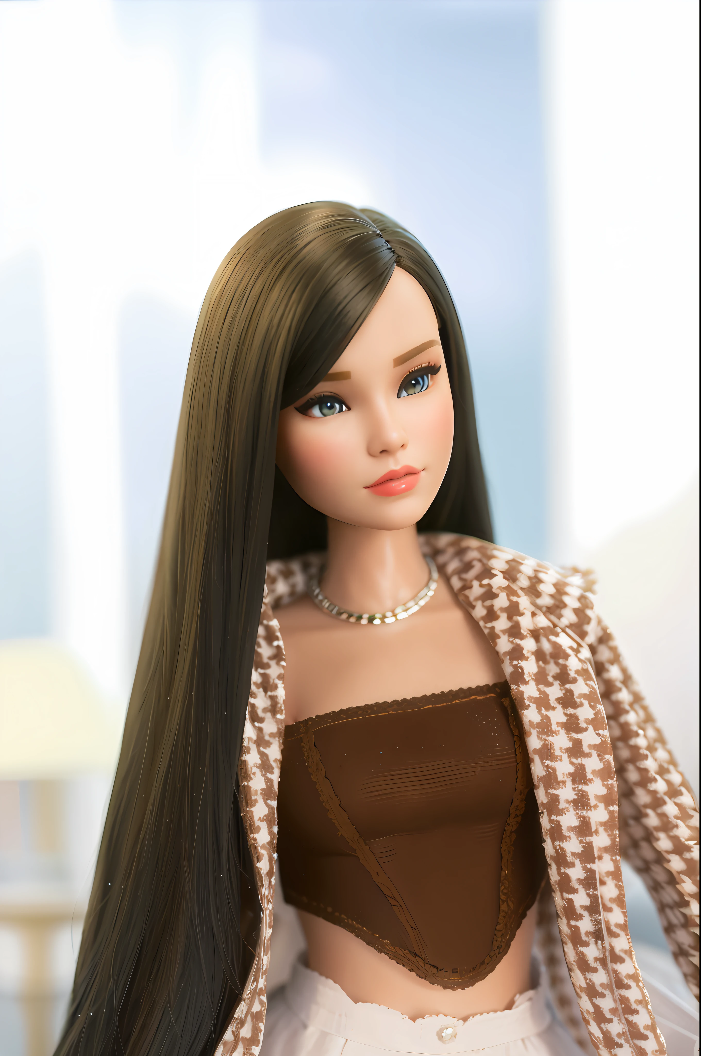(masterpiece),(best quality),(ultra-detailed), (mid body)
1girl, barbie doll, indoors, cozy ambient
(beautiful detailed face), (beautiful detailed eyes),there is a doll with long hair and a brown top, portrait of barbie doll, barbie doll, with straight black hair, her black hair is a long, asian barbie doll, medium close-up shot, plastic barbie doll, medium close up shot, photo realistic”, photorealistic”, photorealistic ”, barbie, medium close up, toy commercial photo
