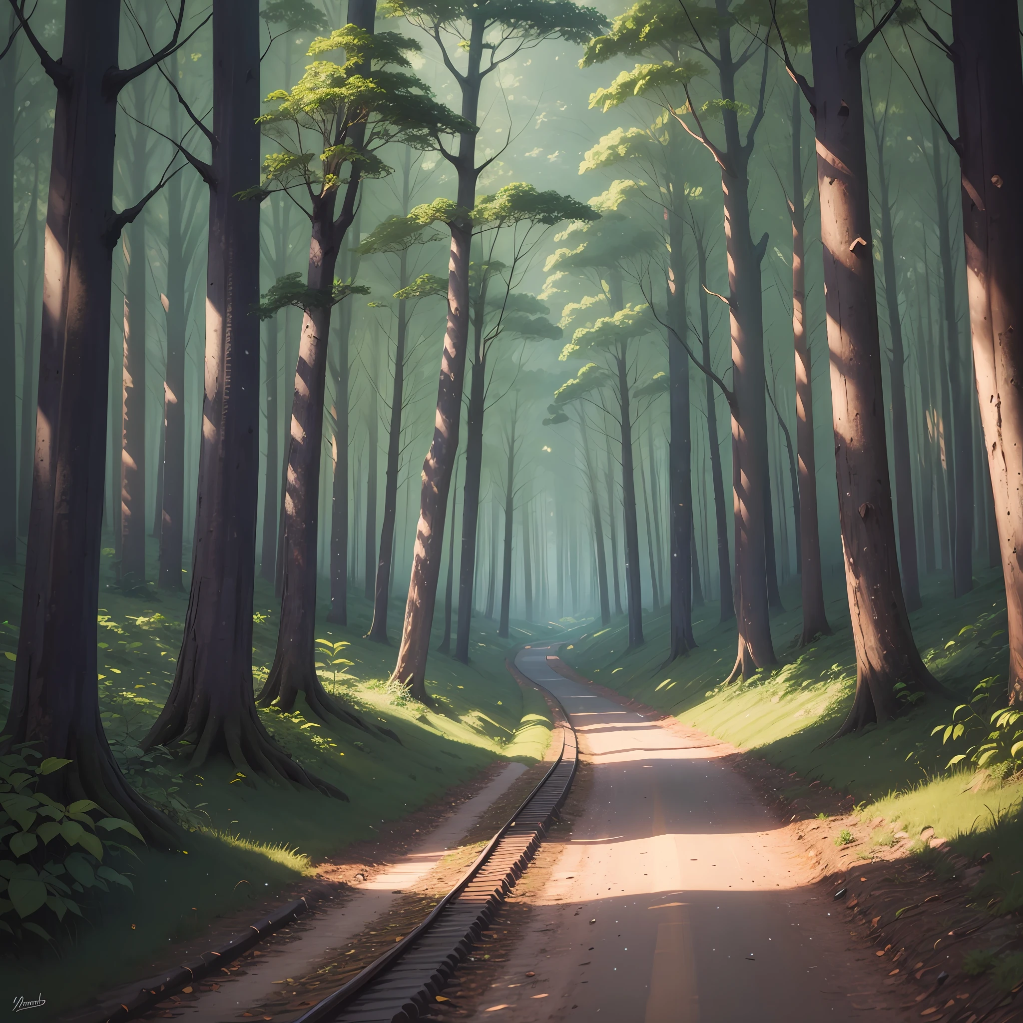 Midnight, Woodland, paisagem, solo, --auto --s2