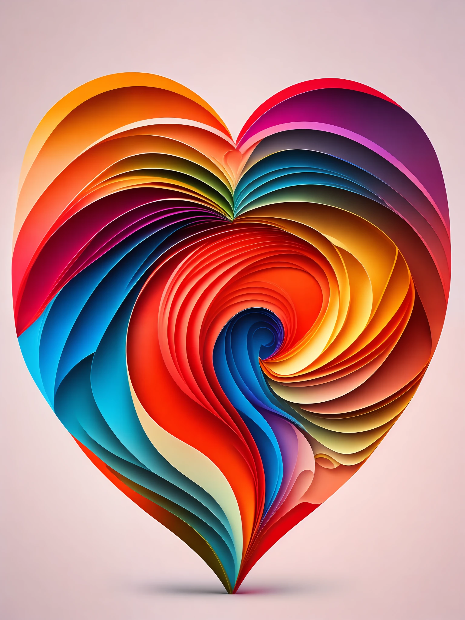 the colorful abstract of two loves shape, (colorful,high detailed,vector-art)