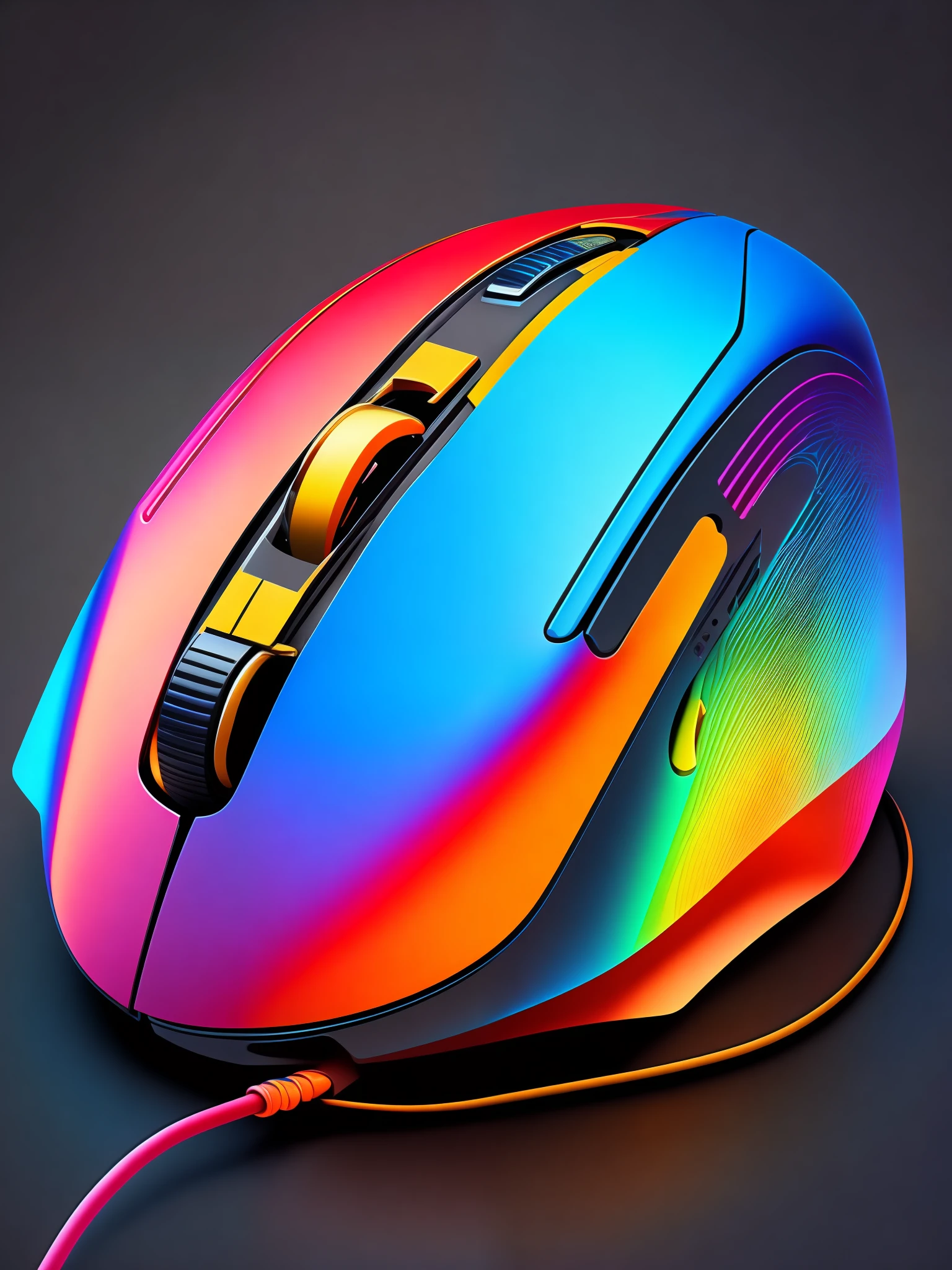 the colorful abstract of computer's mouse, (colorful,high detailed,vector-art)