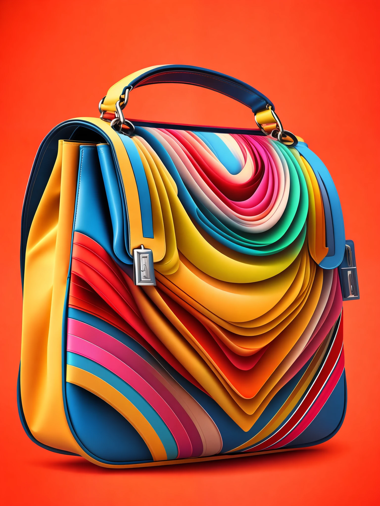the colorful abstract of bag money, (colorful,high detailed,vector-art)