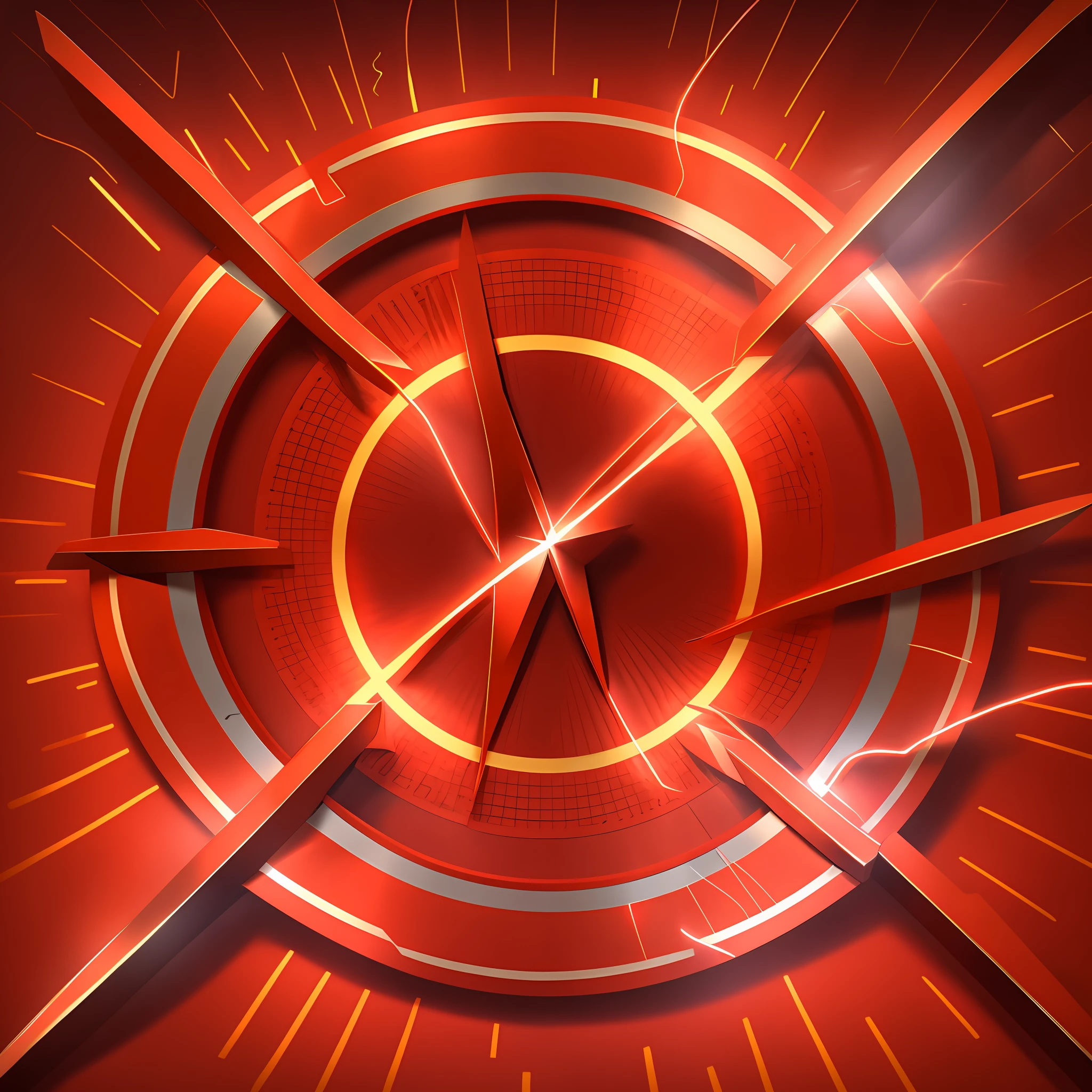 create a 2d logo of a red U-shaped magnet (magnetic horseshoe) with a golden lightning bolt representing the magnetic field. The logo must be U-shaped --auto --s2