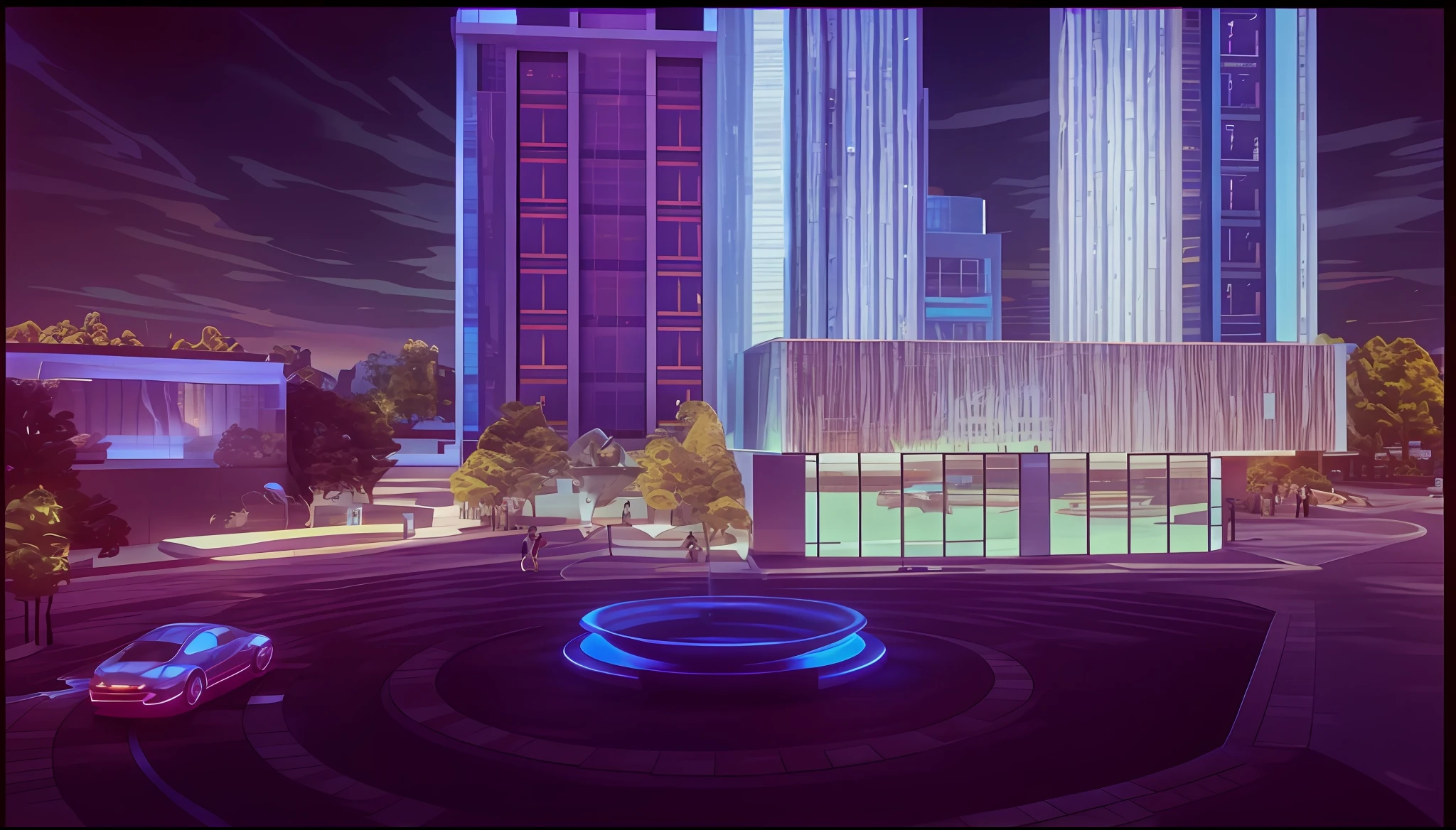 rendering of a building with a fountain in front of it, low angle dimetric rendering, detailed rendering, height realistic details, render in vray, highly detailed render, front-view, detailed render, high detail render, very detailed render, architectural rendering, street level view, high detail 3 d render, architectural visualisation, render vray, architectural visualization
