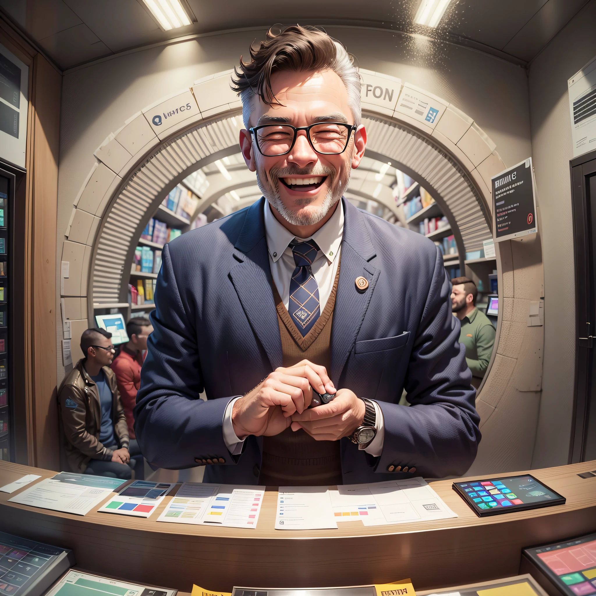 image of a happy man, managing to multiply the virtual points purchased before --auto --s2