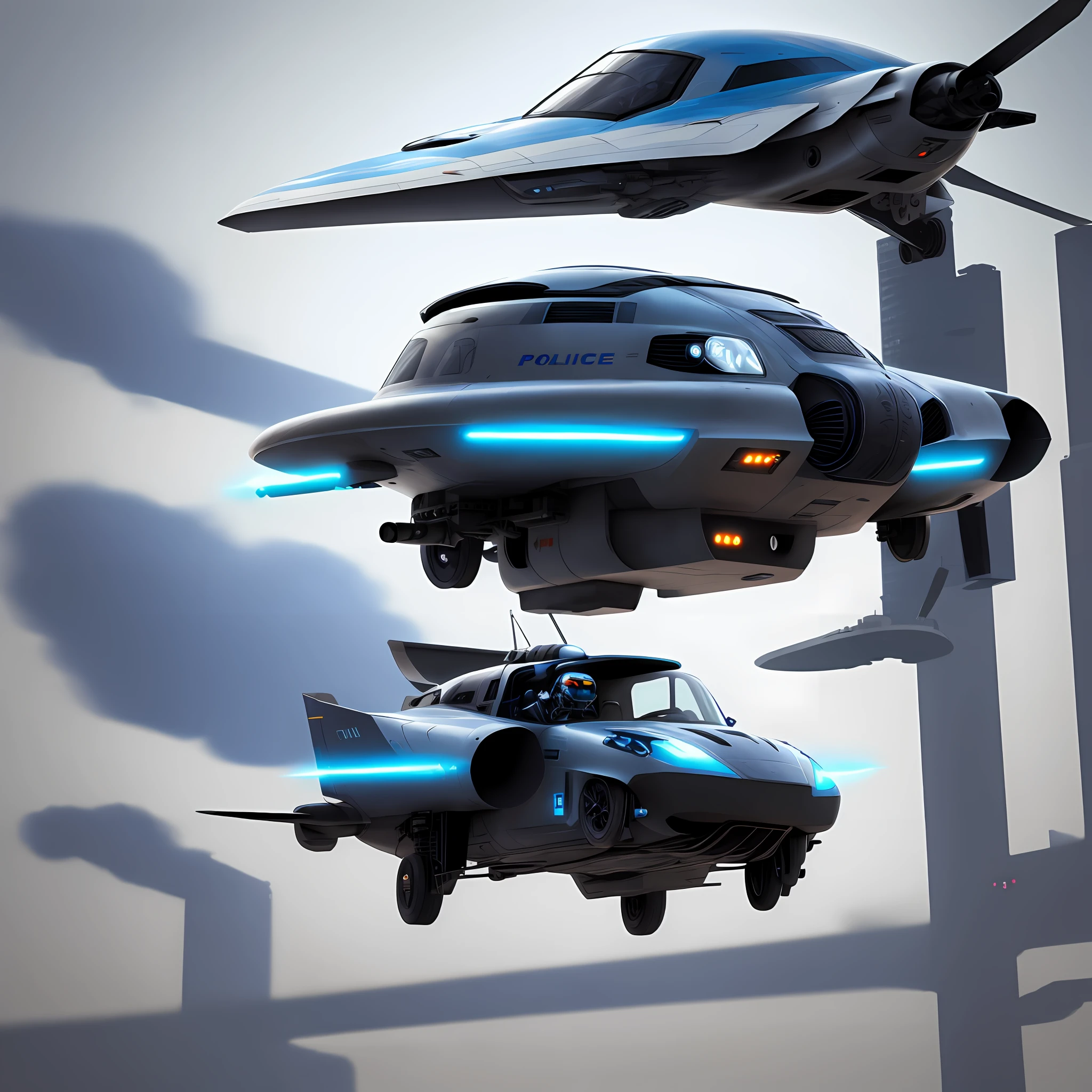 flying futuristic police car
