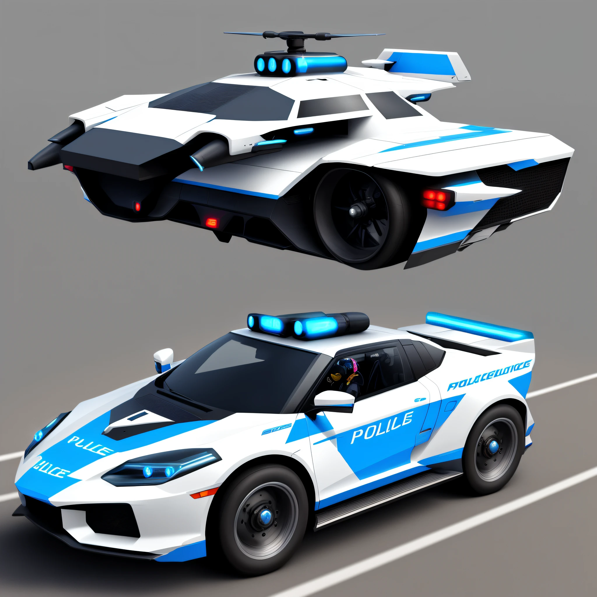 flying futuristic police car