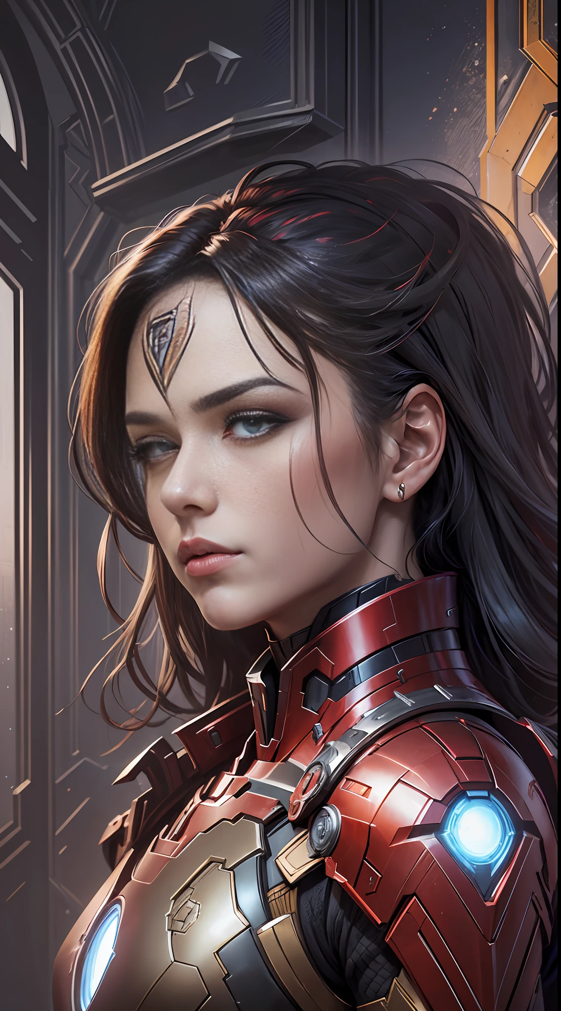 Iron man wearing mutiple layer (armor:1.2), conceptual art portrait by Greg rutkowski, Artgerm, intricately detailed hyperdetailed gothic art trend in triadic colors Artstation Unreal Engine 5 detailed matte painting, deep color, fantastic, intricate detail, home screen, complementary colors, fantasy concept art, 8k resolution, gothic masterpiece of deviantart --auto --s2