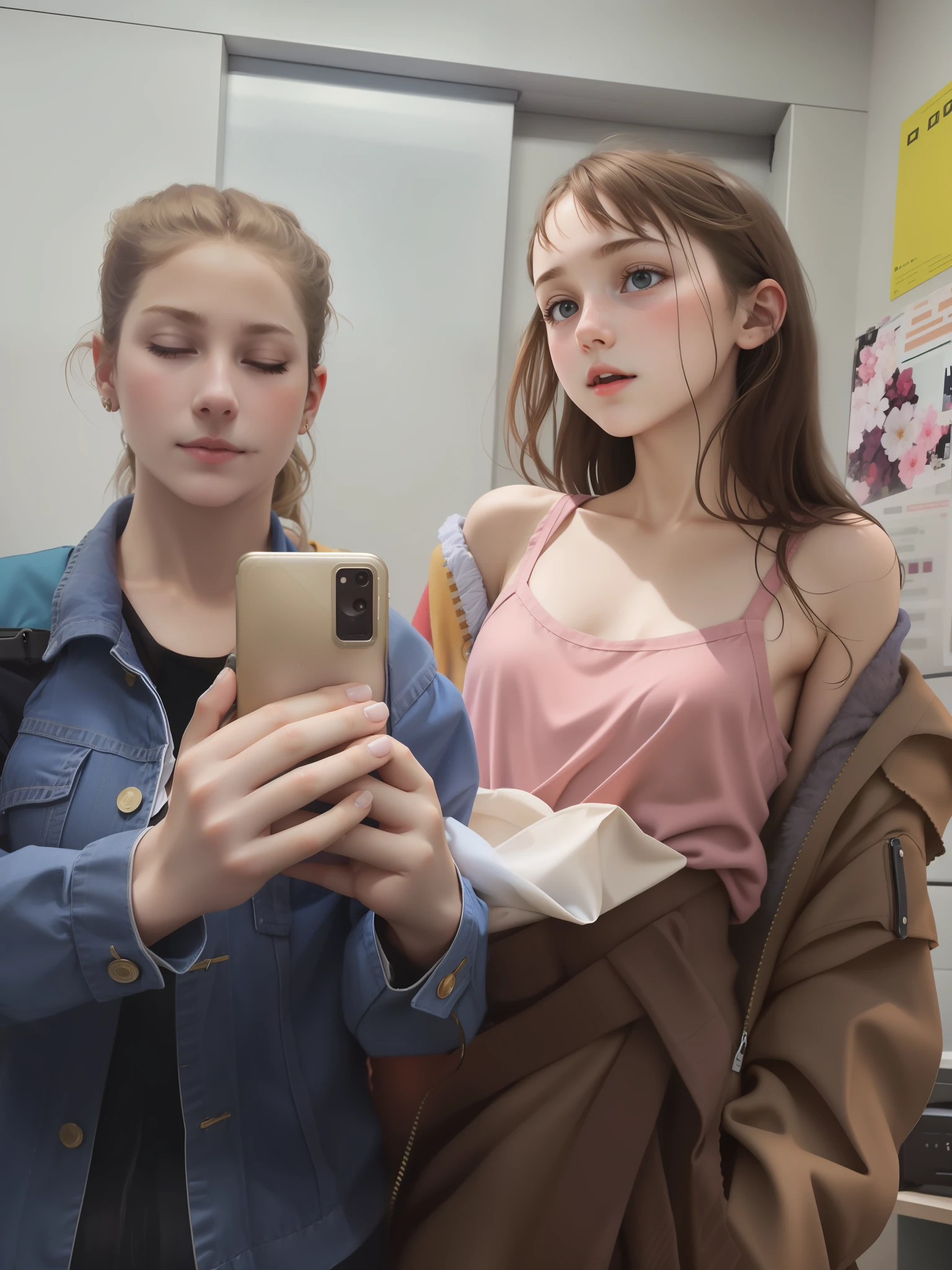 flat chest, 1girl,solo, small breasts