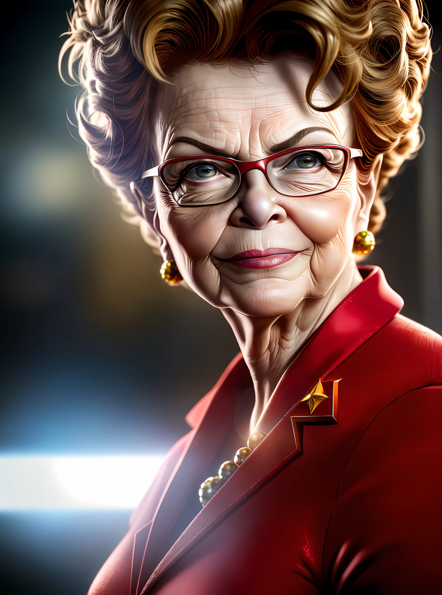 Dilma Rousseff, super heroine, 8k, high definition, hyper-realistic, + cinematic plan + dynamic composition, incredibly detailed, sharpness, details details + night with light + perfectionism + award-winning realism ((ambient lighting))