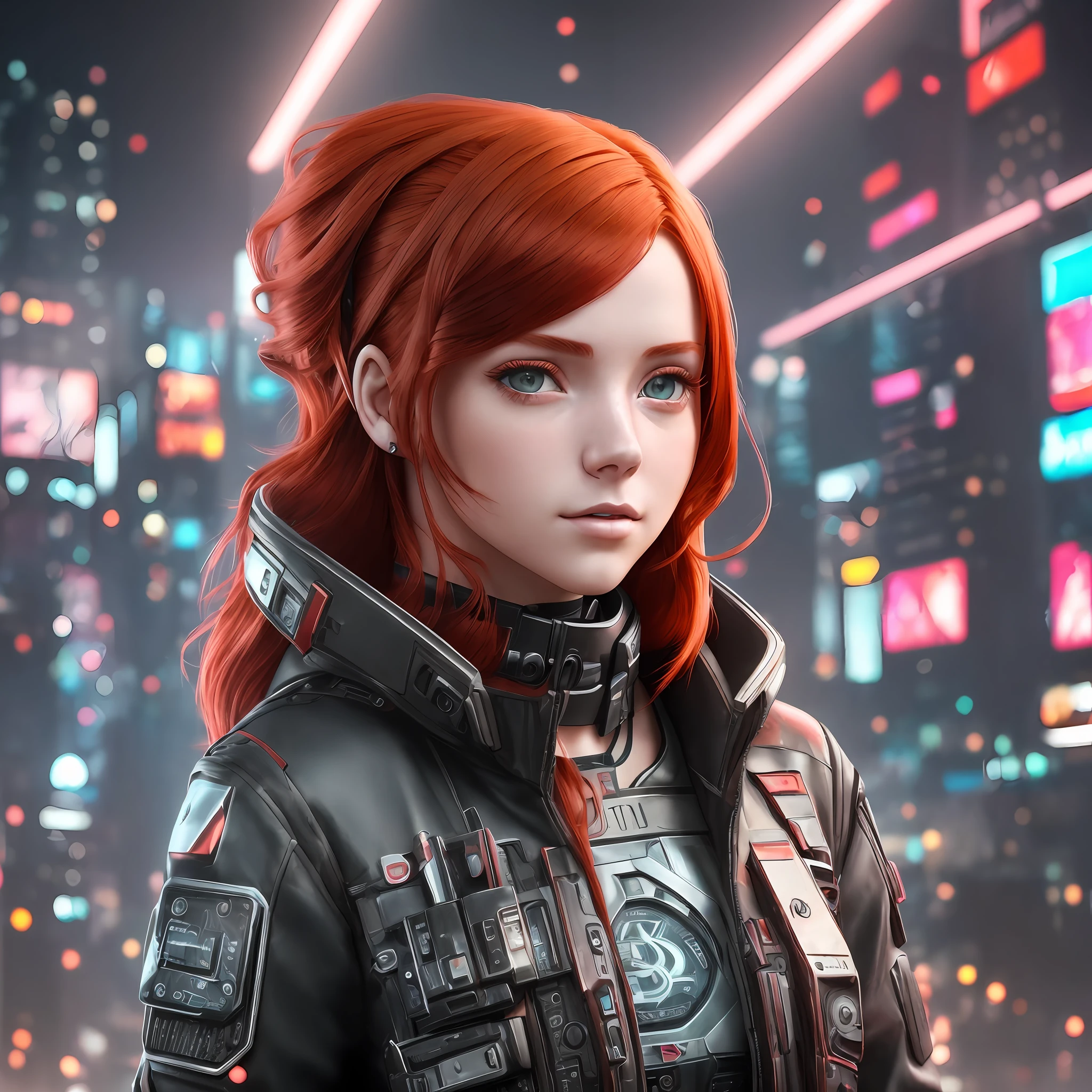 ((beautiful girl with (with connections and screens) and (red hair))) 4K 8K:: realistic::4 cyberpunk::1 --v 4 --quality 2 --auto --s2