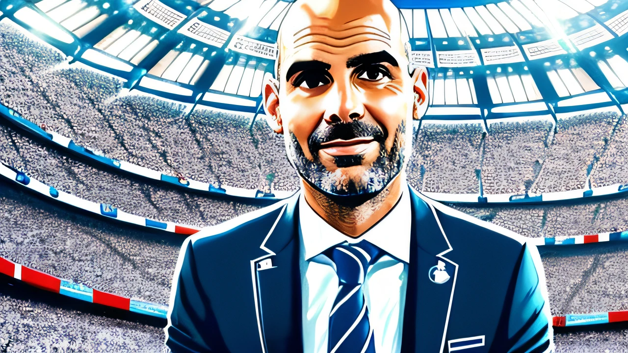 Pepe Guardiola with the Champions League trophy --auto --s2