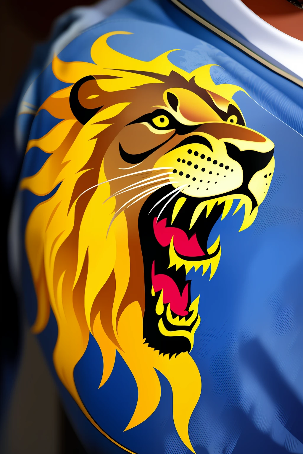 Draw a coat of arms with a roaring lion