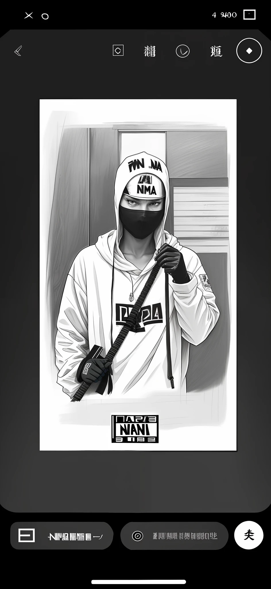 a closeup of a drawing of a man in a ninja cap, mark, album art cover, new album cover, album cover!, official art, rap album cover, bladee from drain gang, album cover, by The Mazeking, dripping, rap album cover art, detailed cover art, paid art, phonk album cover, music album cover, nostalgic vibes