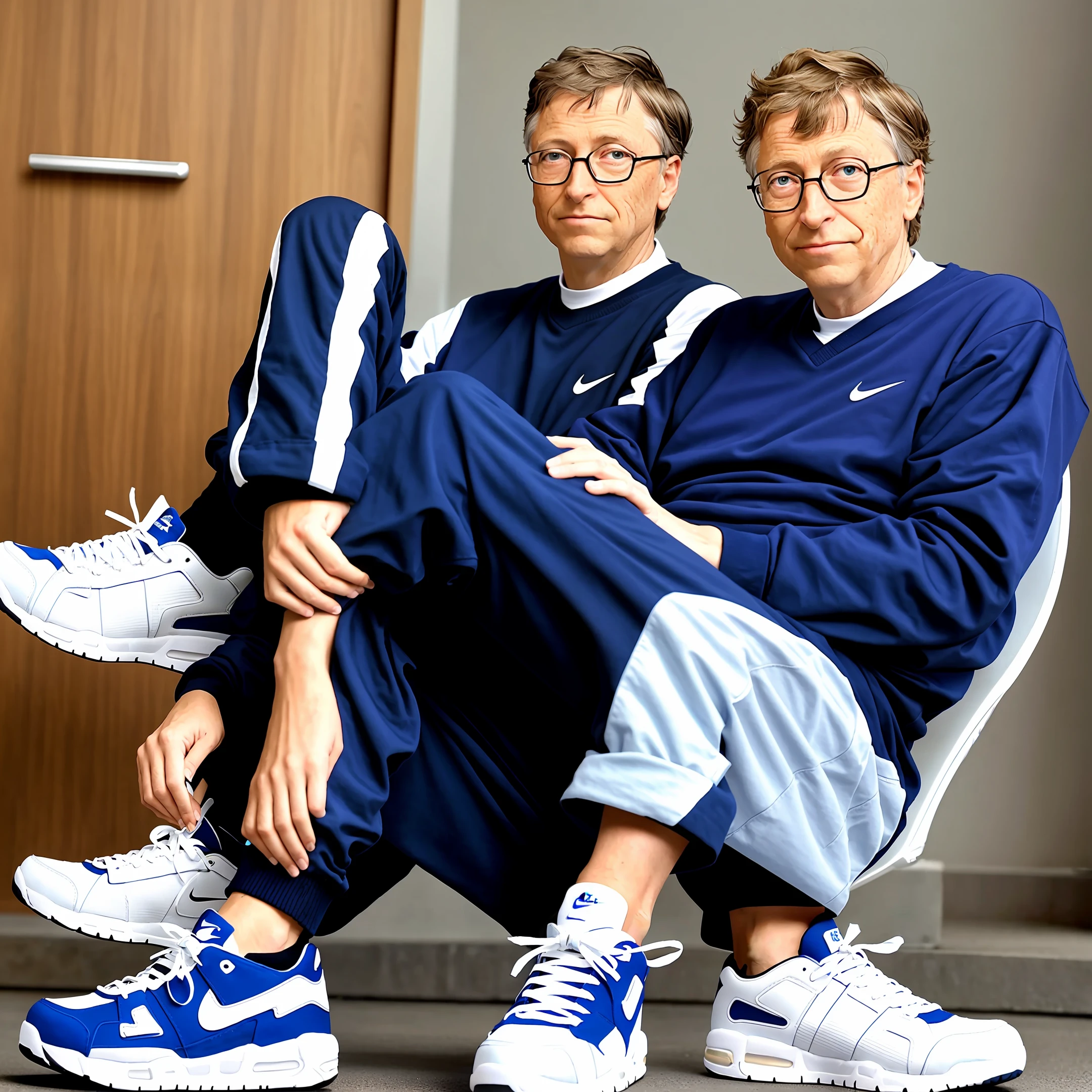 Bill gates wearing a nike sneaker, Uptempo low model