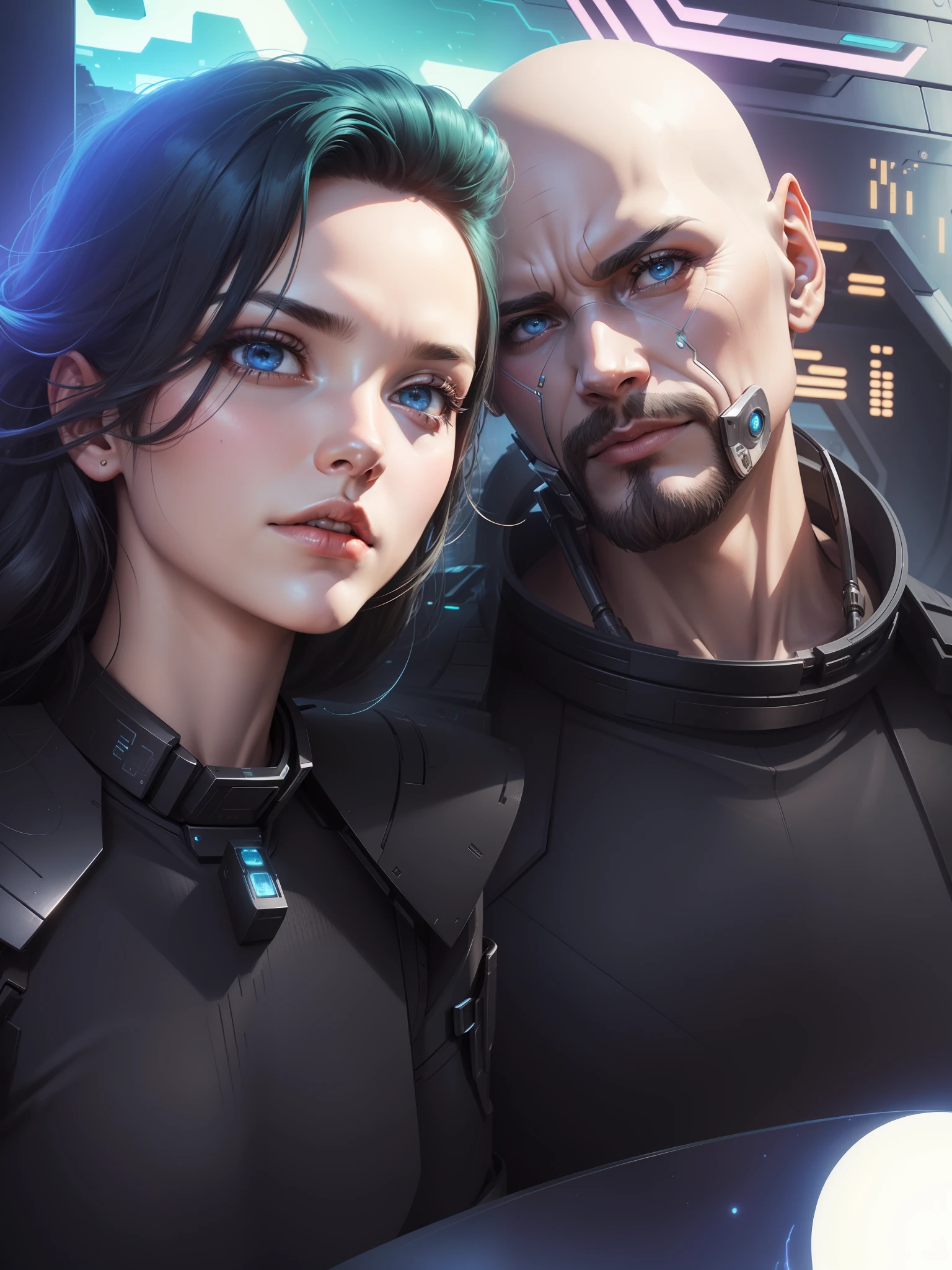 A futuristic world with ultra-technologic elements and over-developed citizens living 1000 years from now”. --auto --s2