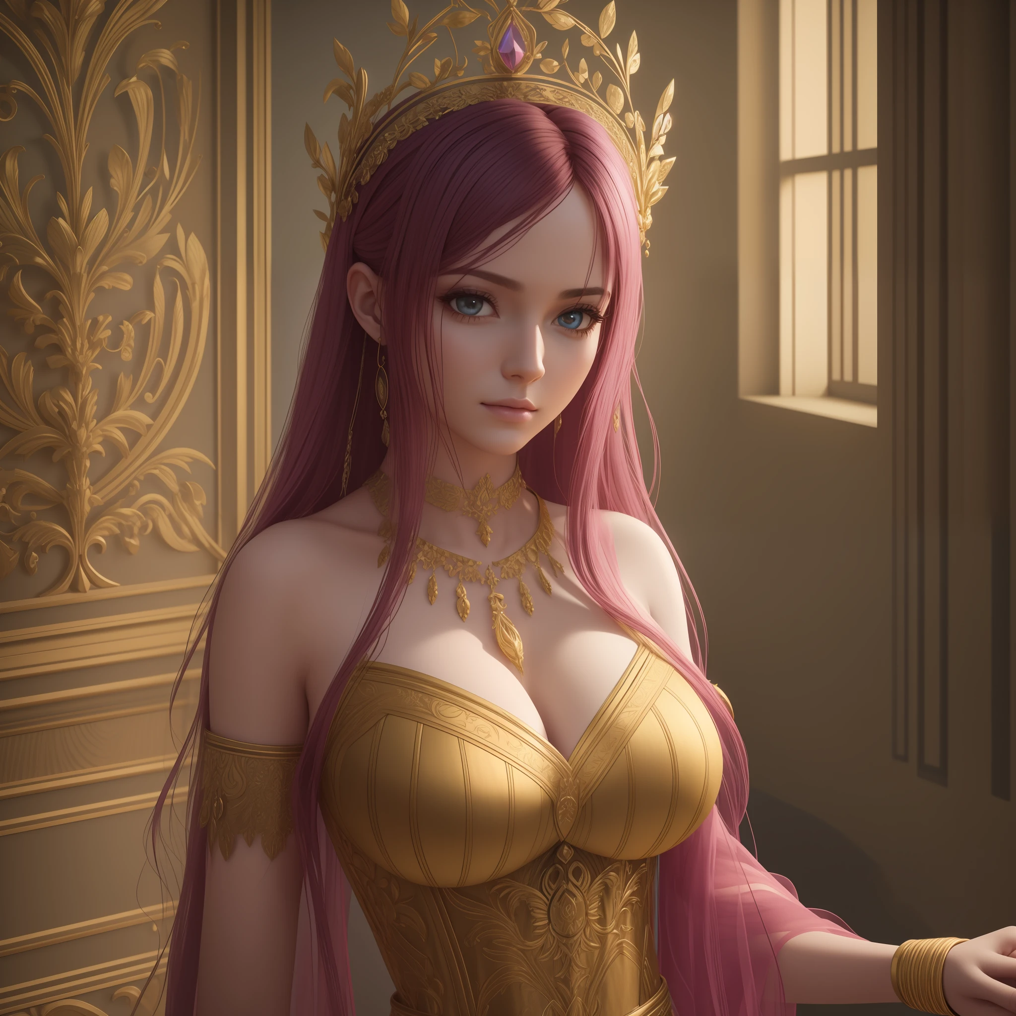 beautiful sacer with long dress gotic style, in dark florest with ambar in floor, head, complex 3d render ultra detailed, 1women, looking at viewer, (PureErosFace_V1:0.6), 30 yo, black long hair with golden crown, wet hair, pure, real human skin, huge breasts, pure pink, vibrant details, hyperrealistic, beautiful background (room:1.2), octane render, 8k, best quality, masterpiece, an extremely delicate and beautiful, extremely detailed ,CG ,unity ,wallpaper, (realistic, photo-realistic:1.37),Amazing, finely detail, masterpiece,best quality,official art, extremely detailed CG unity 8k wallpaper ,