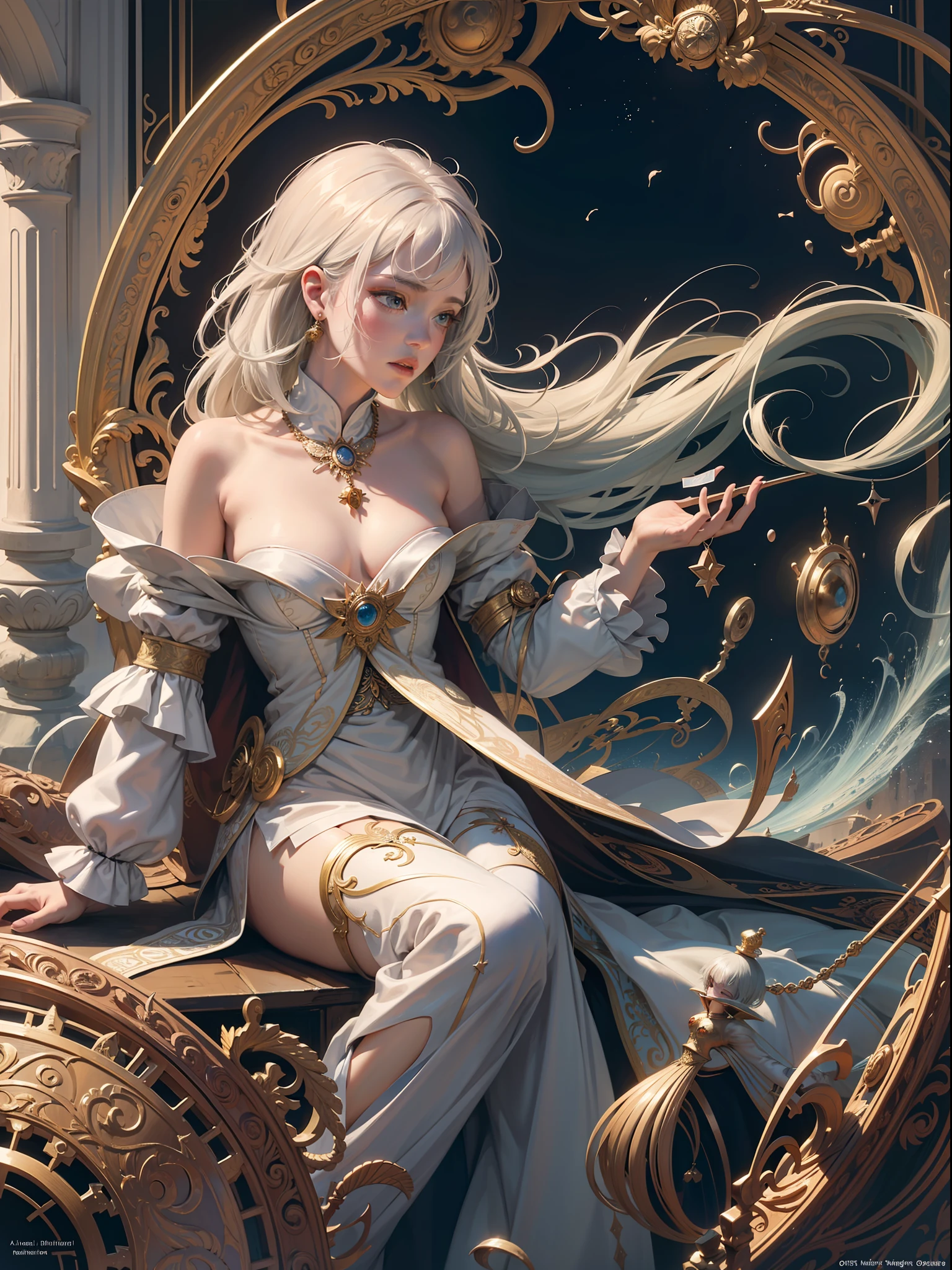 official art, Unity 8k wallpaper, ultra detailed, beautiful and beautiful, masterpiece, best quality and neatly dressed, (zen, mandala, tangled, tangled), (fractal art:1.3) , 1girl, very detailed, dynamic angle, cowboy shot, most beautiful chaotic form, elegant, fauvist design, bright colors, romanticism, james Jean, Robbie Devi Antono, Ross Tran, Francis Bacon, Michal Mraz, Adrian Ghenny, Petra S. Kotwright, Gerhard Richter, Takato Yamamoto, Ashley Wood, atmosphere, the ecstasy of musical notes, flowing notes visible,