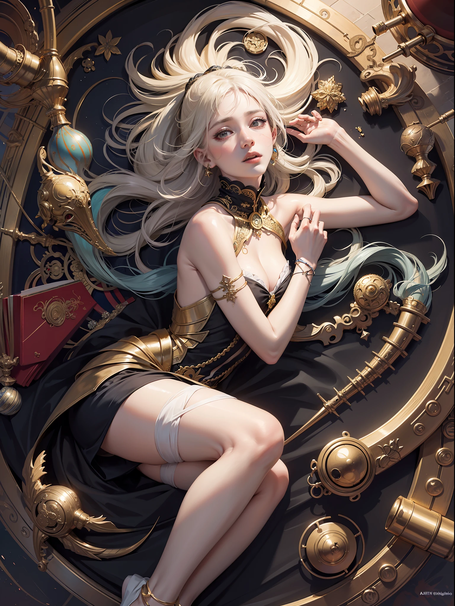 official art, Unity 8k wallpaper, ultra detailed, beautiful and beautiful, masterpiece, best quality and neatly dressed, (zen, mandala, tangled, tangled), (fractal art:1.3) , 1girl, very detailed, dynamic angle, cowboy shot, most beautiful chaotic form, elegant, fauvist design, bright colors, romanticism, james Jean, Robbie Devi Antono, Ross Tran, Francis Bacon, Michal Mraz, Adrian Ghenny, Petra S. Kotwright, Gerhard Richter, Takato Yamamoto, Ashley Wood, atmosphere, the ecstasy of musical notes, flowing notes visible,