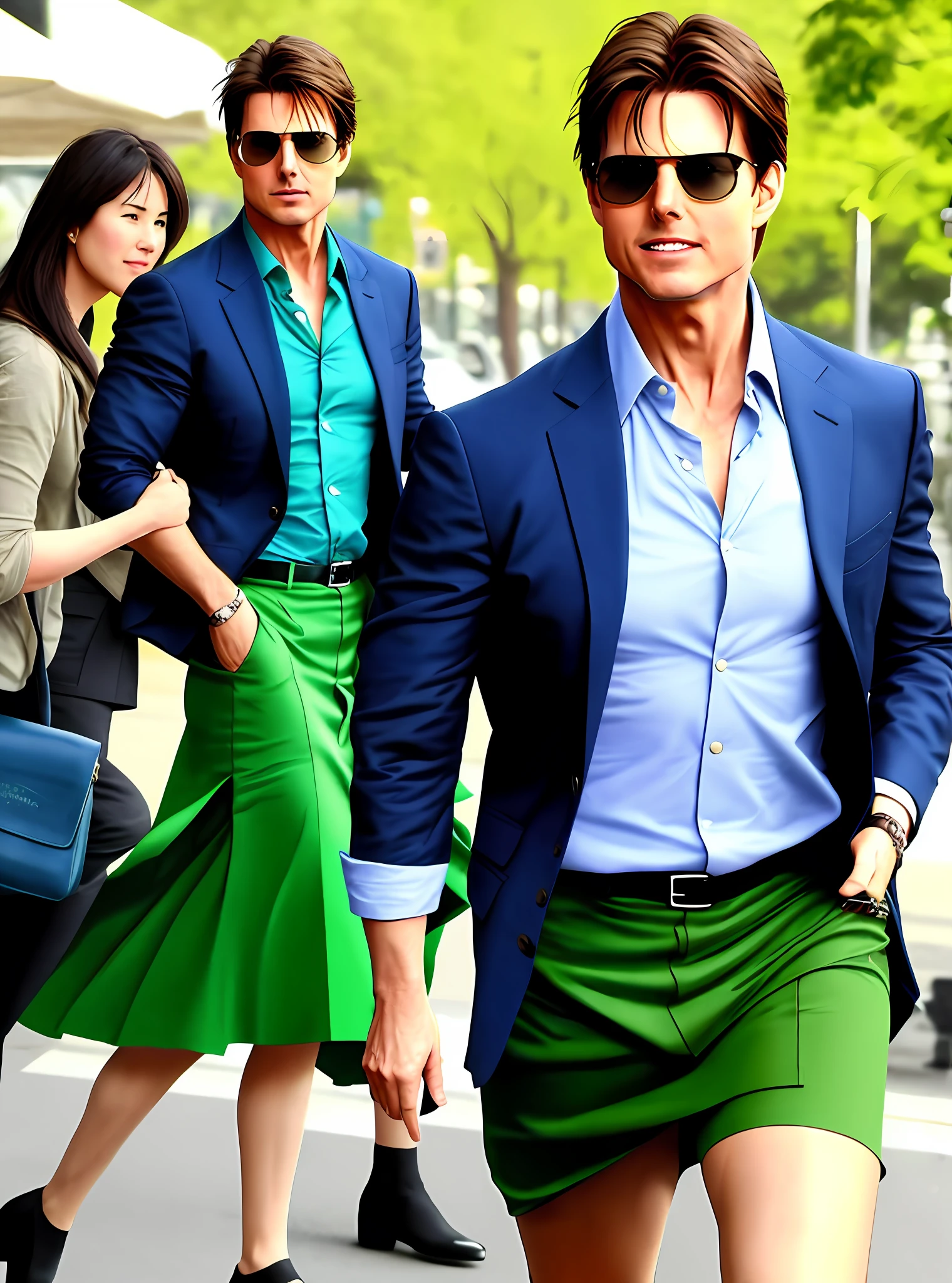 Tom cruise in green skirt