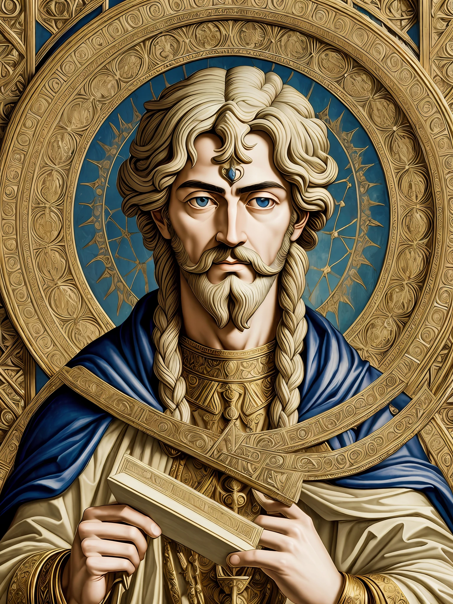 (masterpiece), best quality, ultra-detailed, the alchemical Hermes Trismegistus portrait with a focus on texture and intricate details, captured in stunning high resolution. --auto --s2