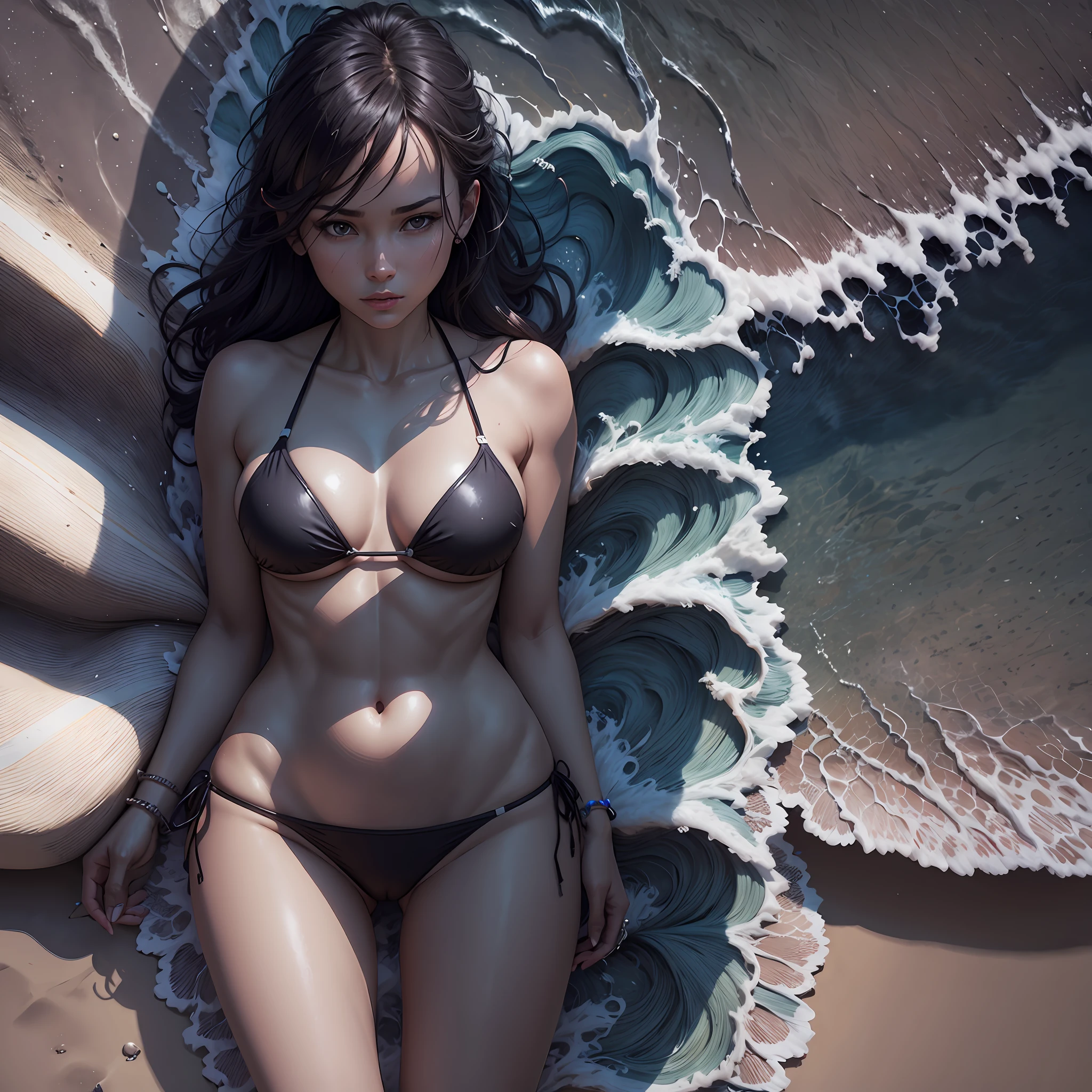 "A woman wearing a bikini on the beach with sharp shadows and gentle changes in tone --s1." -> "extremely detailed and lifelike render of a woman wearing a bikini on a beach, with a dynamic pose and a clear distinction between shadows and highlights --s1".