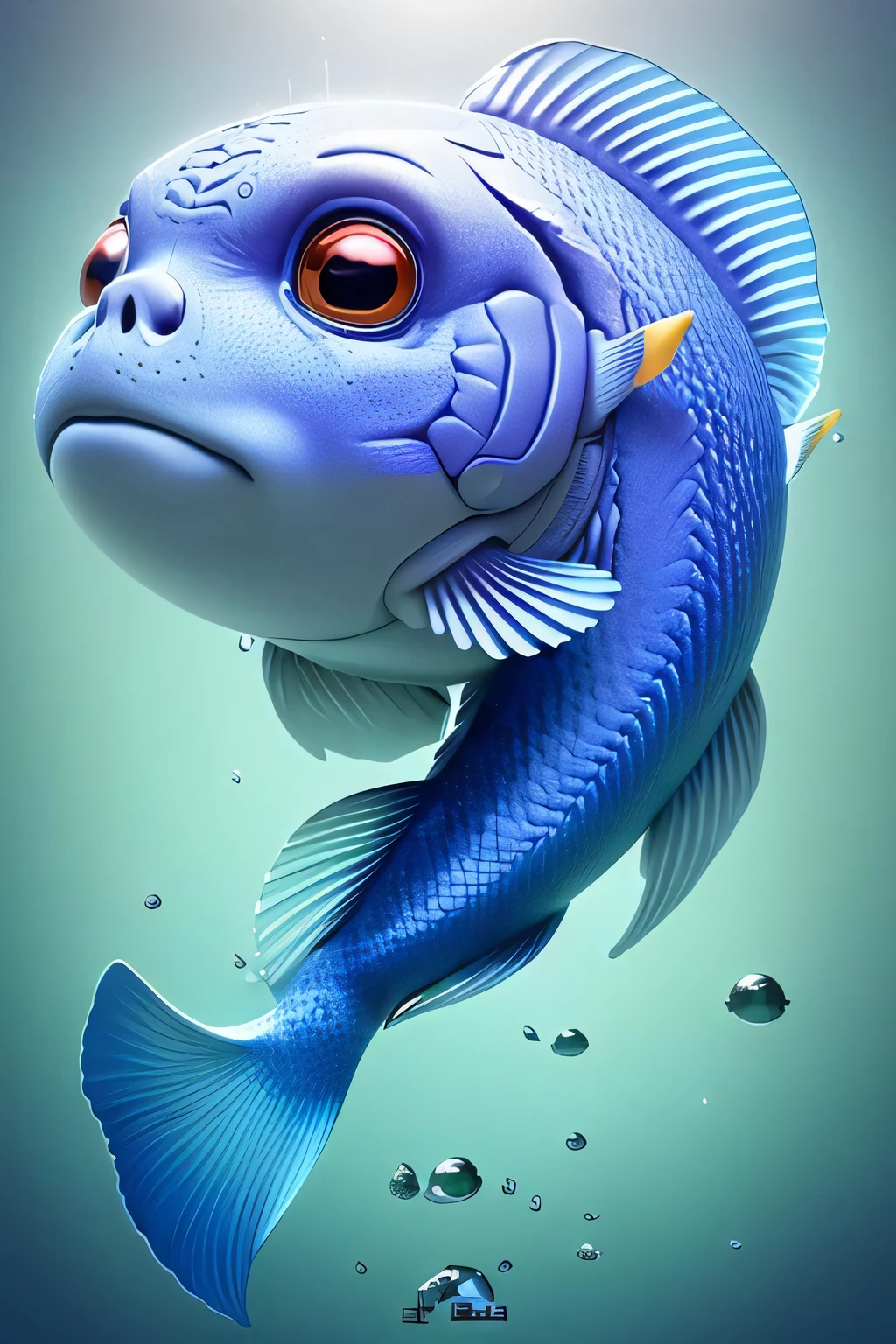 (cbzbb:1.25), a fish, intricate detail, centered