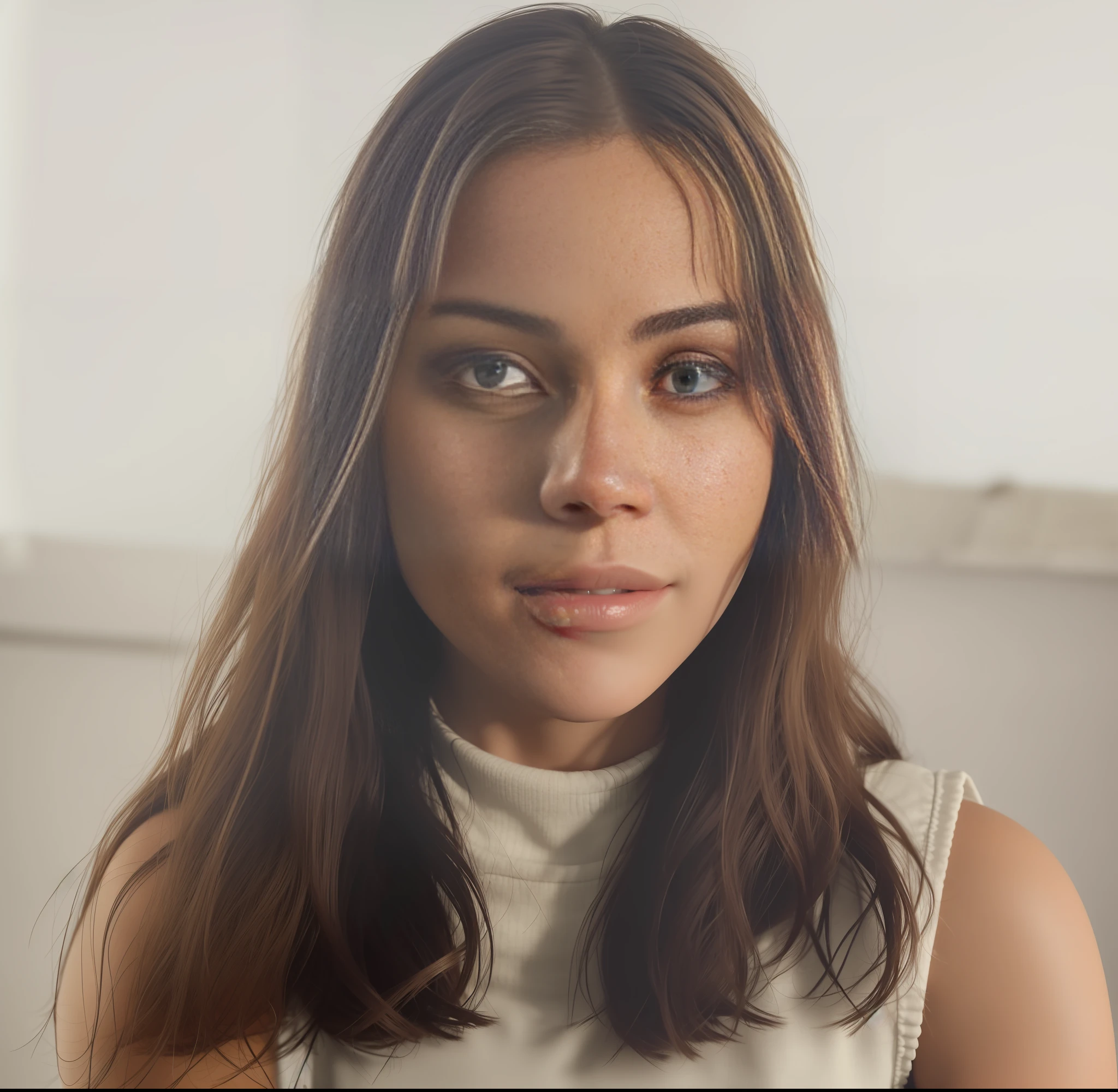 A 20 year old girl, cat, very beautiful, is looking at the camera with her brown eyes and her perfect face, best quality, masterpiece, realistic photo, intricate details, raw photo, photon rendering, octane rendering, ultra detailed, detailed face, detailed skin, trend in artstation, 8k masterpiece, cinematic lighting --auto --s2