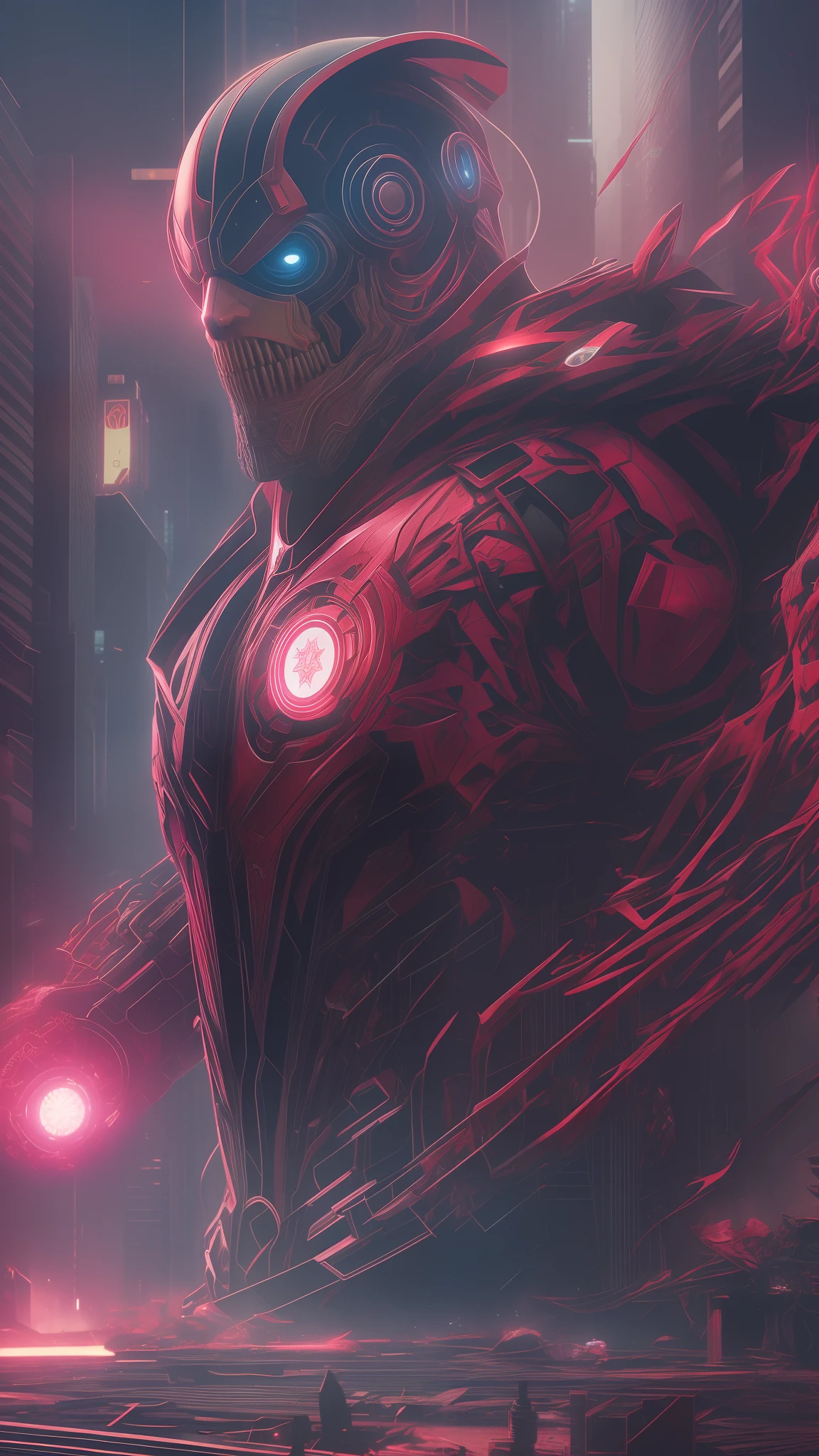 Carnage (Marvel), cyberpunk, 8K.