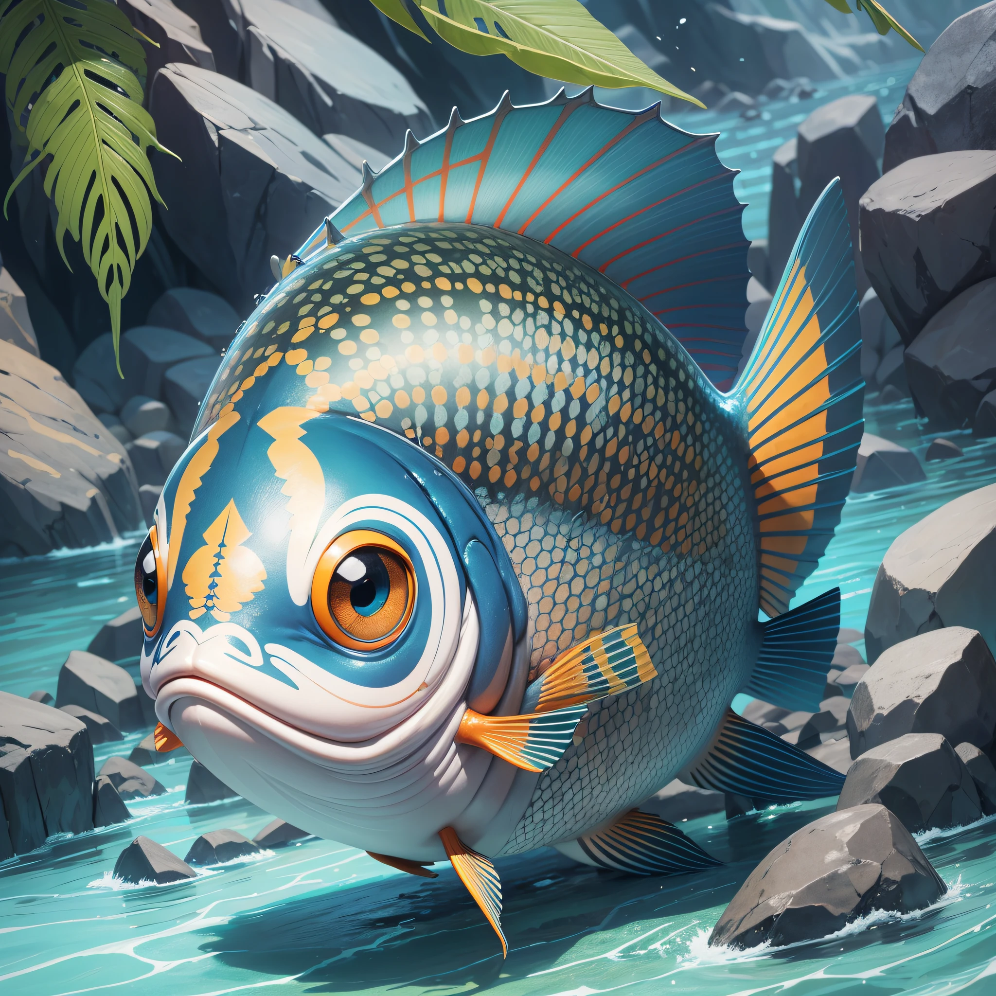 An avatar of a fish of the genus Astyanax, of the family Characidae, lambari in the form of a coat of arms --auto --s2