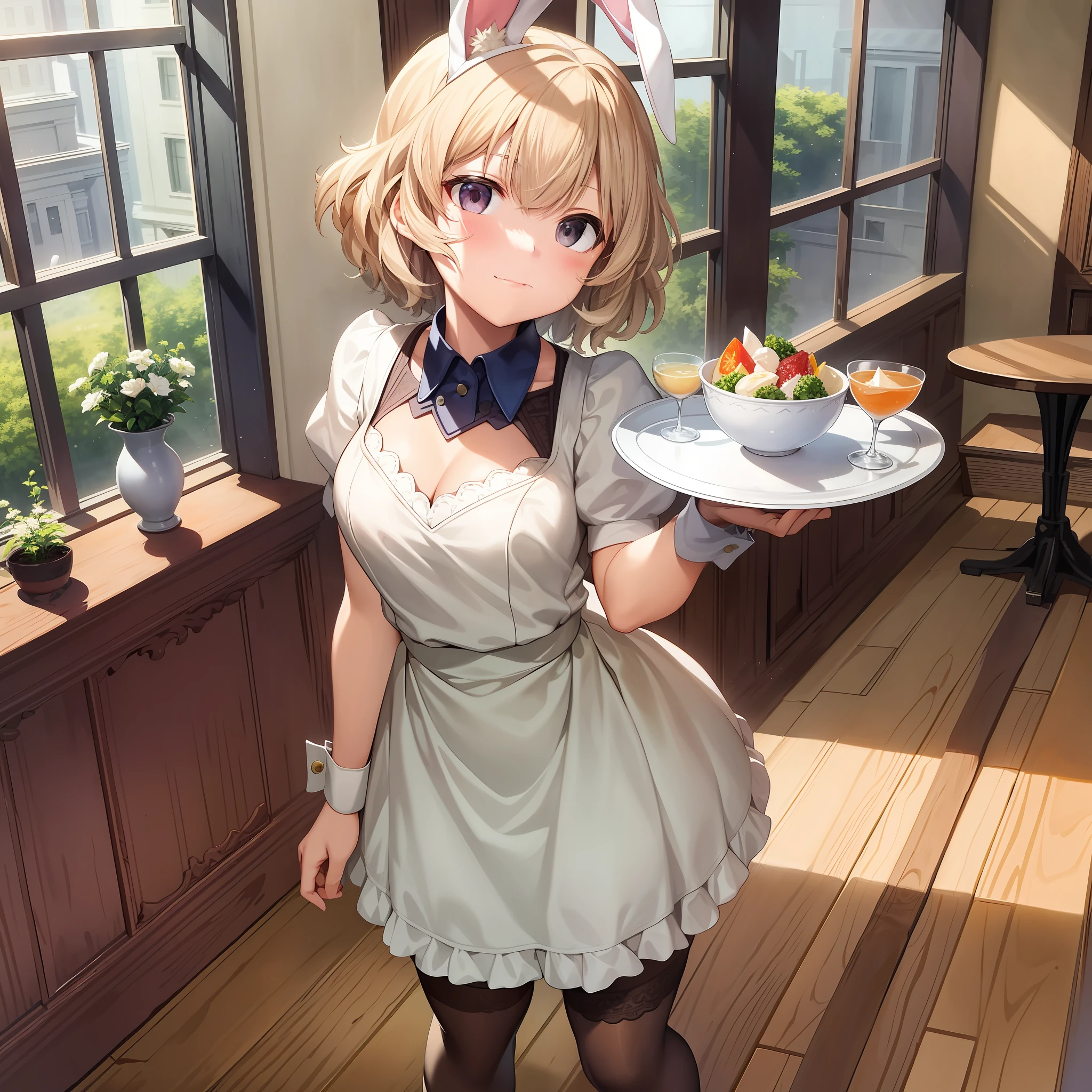 change her facial expression, soft smile