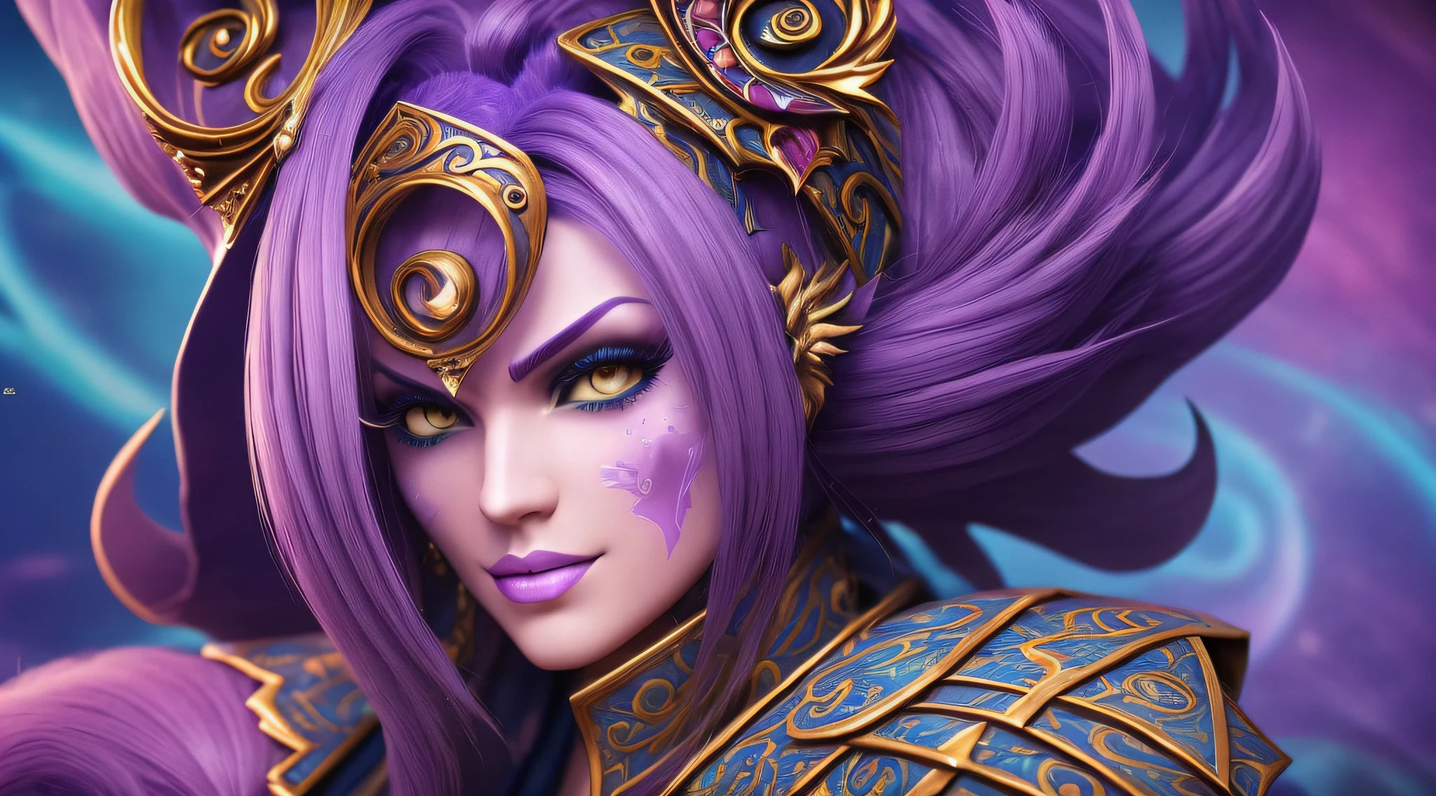 (((Dreamshaper style))), Morrigam character wallpaper from the game Darkstalkers, very detailed 4k eyes, very detailed hair, hyperrealistic skin with unreal graphic 5, (((very detailed face))) --auto --s2