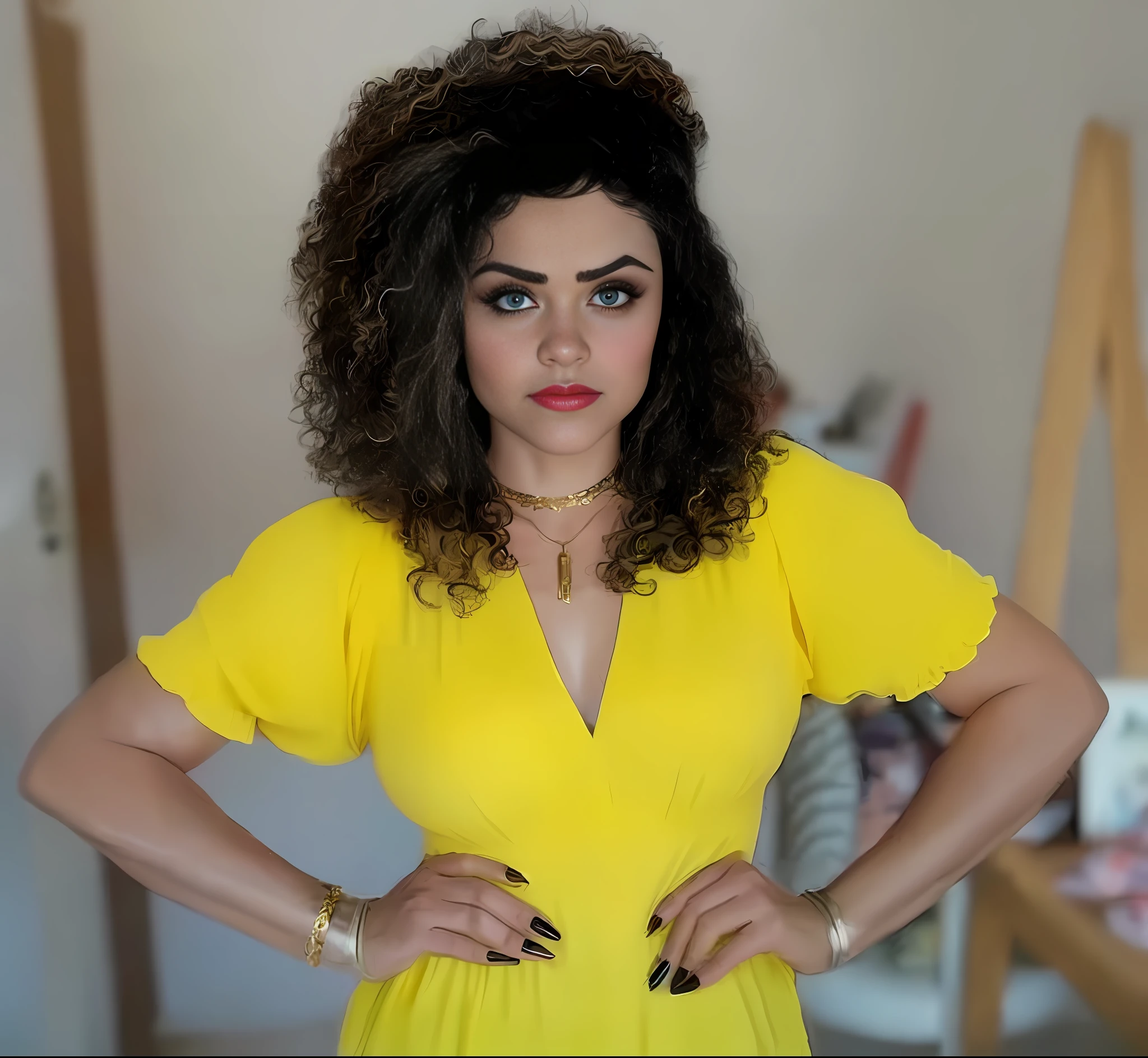 Big eyes, wonder woman cosplay, ultra realistic