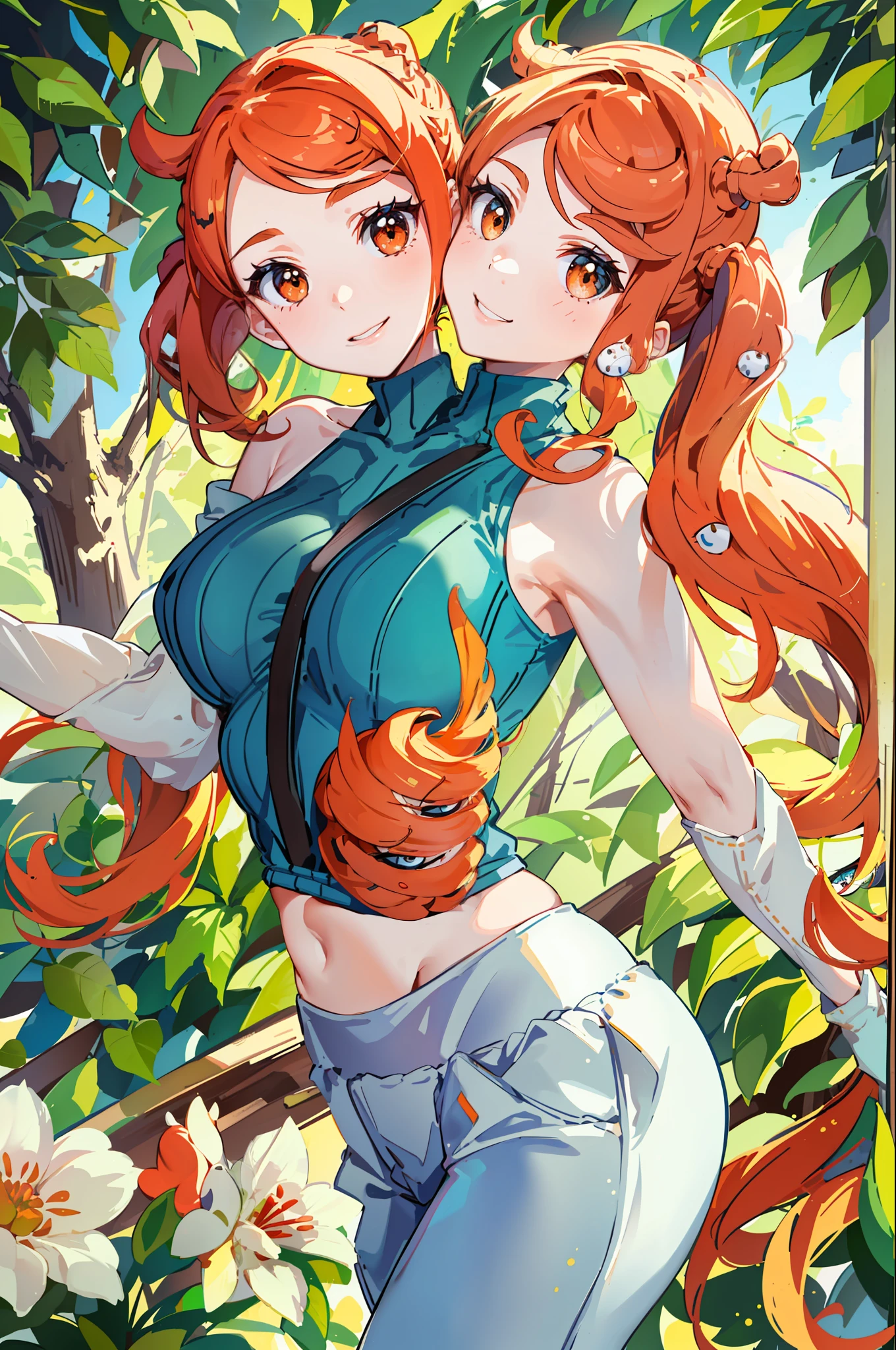 3heads, best quality, masterpiece
3 girls, sonia, orange hair, identical hair color, same eye color, necks side by side, necks evenky spaced on shoulders, (extra arms:1.4), six arms, smiling, running, gym uniform, sweatpants, outdoors
((three heads, 3head):1.5)