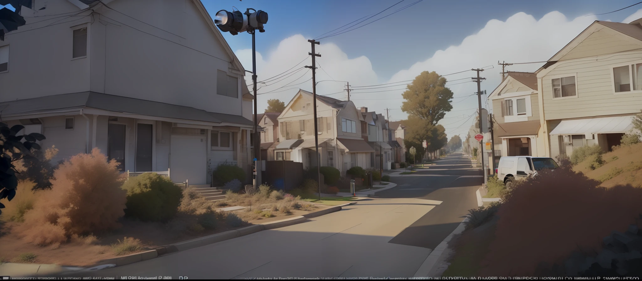 cartoon of a street with a sign for sale and a fire hydrant, toon rendering, amazing screen capture, suburb, hd screenshot, video game still, realistic establishing shooting, in a suburb, ((Best quality)), ((masterpiece)), (detailed: 1.4), 3D, ,HDR (High Dynamic Range),Ray Tracing,NVIDIA RTX,Super-Resolution,Unreal 5,Subsurface dispersion, PBR texture, Post-processing, Anisotropic filtering,  Depth of field, Maximum clarity and sharpness, Multilayer textures, Albedo and specular maps, Surface shading, Accurate simulation of light-material interaction, Perfect proportions, Octane Render, Two-tone lighting,Wide aperture,Low ISO,White balance,Rule of thirds,8K RAW,xar movie panorama, pixar rendering, american suburb, background art, suburban street, a hyper realistic,  pixar cartoon style, pc screenshot, stylized digital illustration, city background