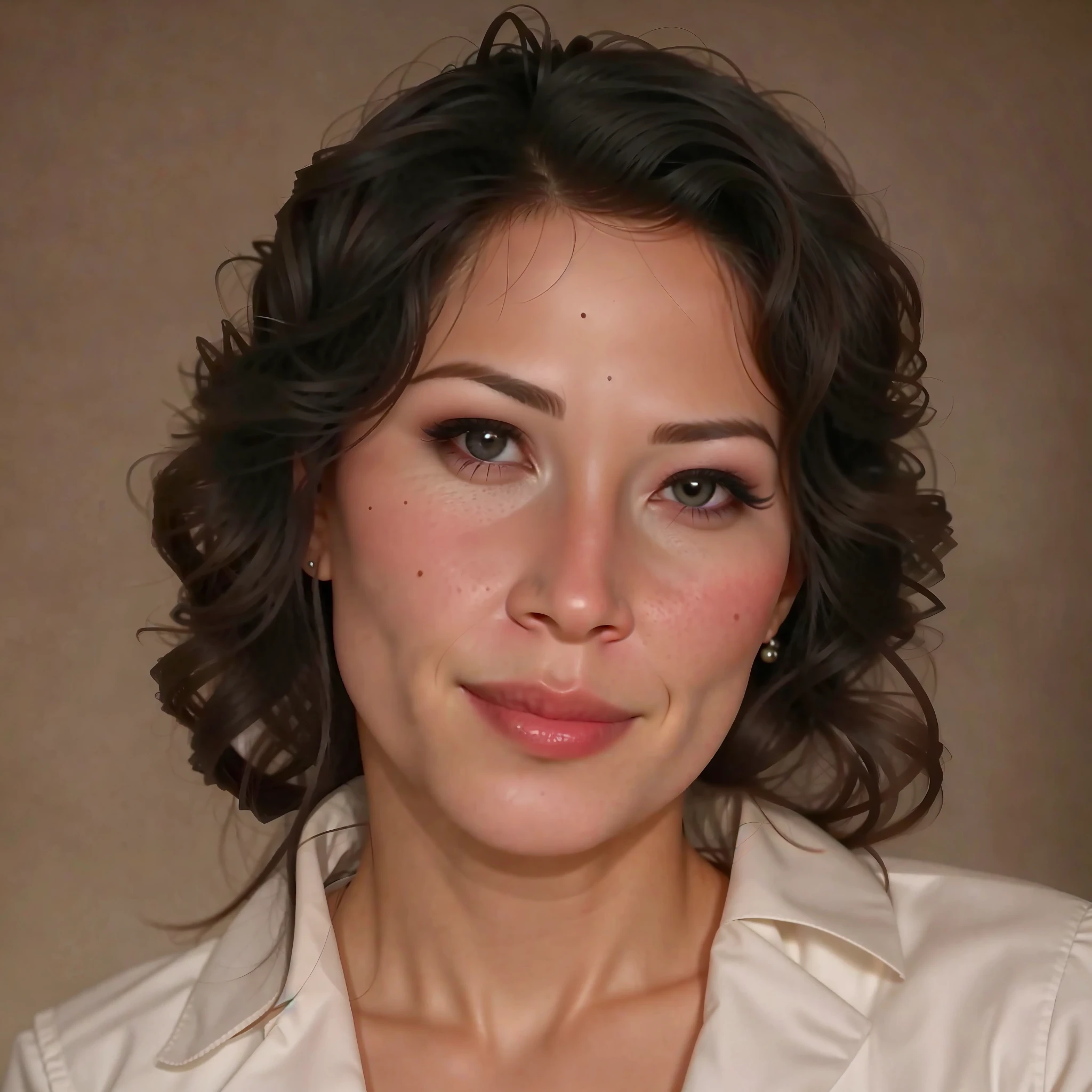 Visually, I am a female robot with human features, bringing a touch of beauty and elegance. I have a delicate face, with soft features and a half smile that conveys kindness. To add a special touch, I have a dimple on the right side of my face, which reflects some of my warm personality.