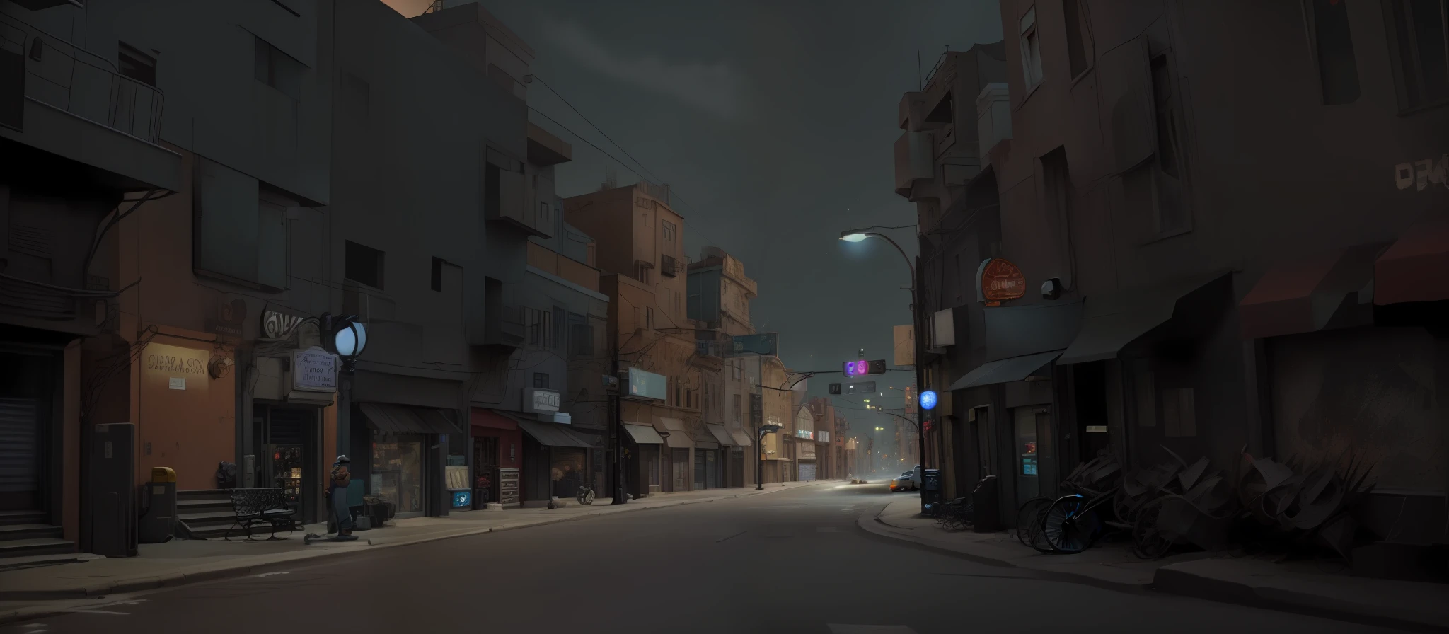 cartoon city street scene and street lights, dark streets scene, pc screenshot, street background, video game screenshot>, game screenshot, gameplay still, game picture, detailed screenshot, in game screenshot, loading screen", in game graphic, screenshot, screenshot, game screenshot, full resolution, gameplay, very stylized, screenshot