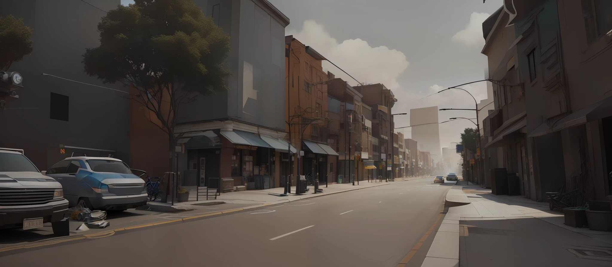 cartoon city street scene with a clock and street lights, shadowy street scene, pc screenshot, video game screenshot>, street background, game screenshot, gameplay still, game picture, detailed screenshot, game screenshot, loading screen, in game graphic, screenshot, capture, game screenshot, full resolution, gameplay, screenshot, very stylized, ((Best quality)), ((masterpiece)), (detailed: 1.4), 3D, HDR (High Dynamic Range),Ray Tracing,NVIDIA RTX,Super-Resolution,Unreal 5,Subsurface dispersion, PBR texture, Post-processing, Anisotropic filtering, Depth of field, Maximum clarity and sharpness, Multilayer textures, Albedo and specular maps, Surface shading, Accurate simulation of light-material interaction, Perfect proportions, Octane Render, Two-tone lighting,Wide aperture,Low ISO,White balance,Rule of thirds,8K RAW,