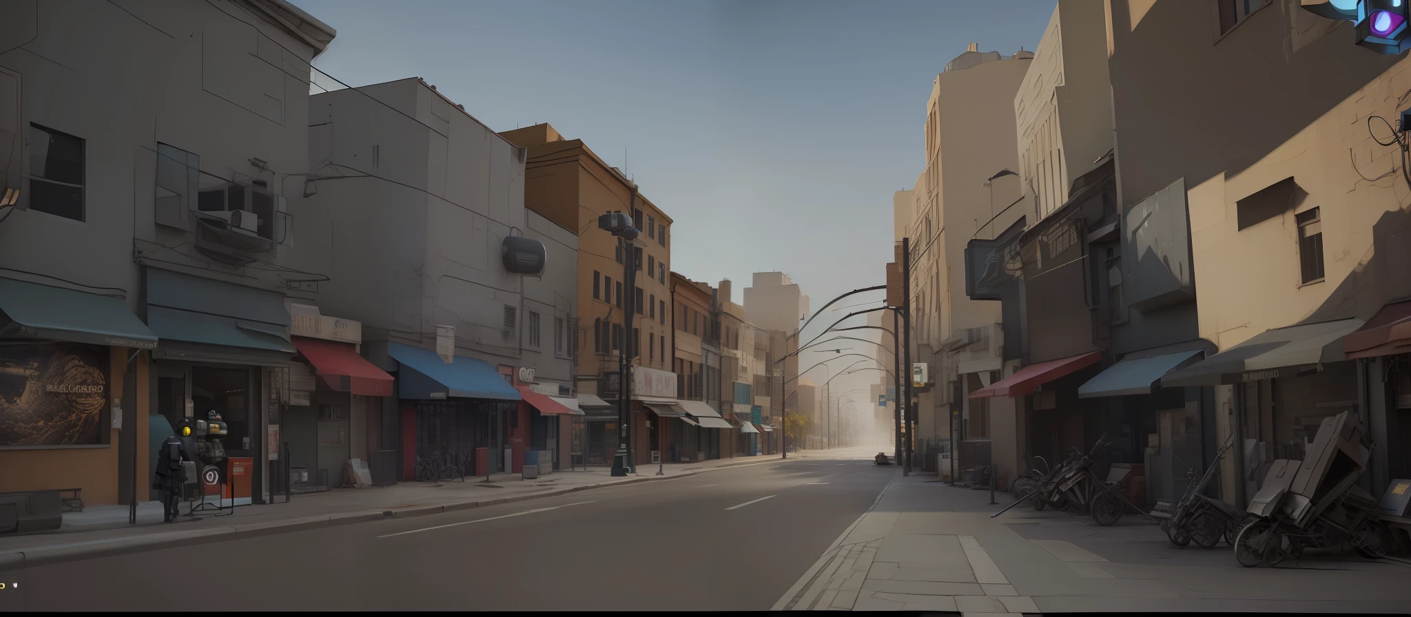cartoon city street scene with a clock and street lights, shadowy street scene, pc screenshot, video game screenshot>, street background, game screenshot, gameplay still, game picture, detailed screenshot, game screenshot, loading screen, in game graphic, screenshot, capture, game screenshot, full resolution, gameplay, screenshot, very stylized, ((Best quality)), ((masterpiece)), (detailed: 1.4), 3D, HDR (High Dynamic Range),Ray Tracing,NVIDIA RTX,Super-Resolution,Unreal 5,Subsurface dispersion, PBR texture, Post-processing, Anisotropic filtering, Depth of field, Maximum clarity and sharpness, Multilayer textures, Albedo and specular maps, Surface shading, Accurate simulation of light-material interaction, Perfect proportions, Octane Render, Two-tone lighting,Wide aperture,Low ISO,White balance,Rule of thirds,8K RAW,