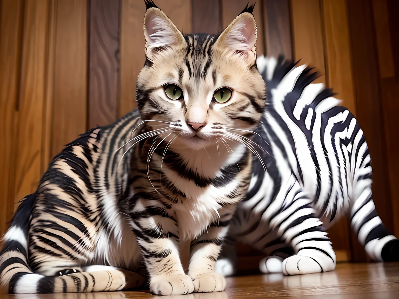 Photo of cat with zebra hair