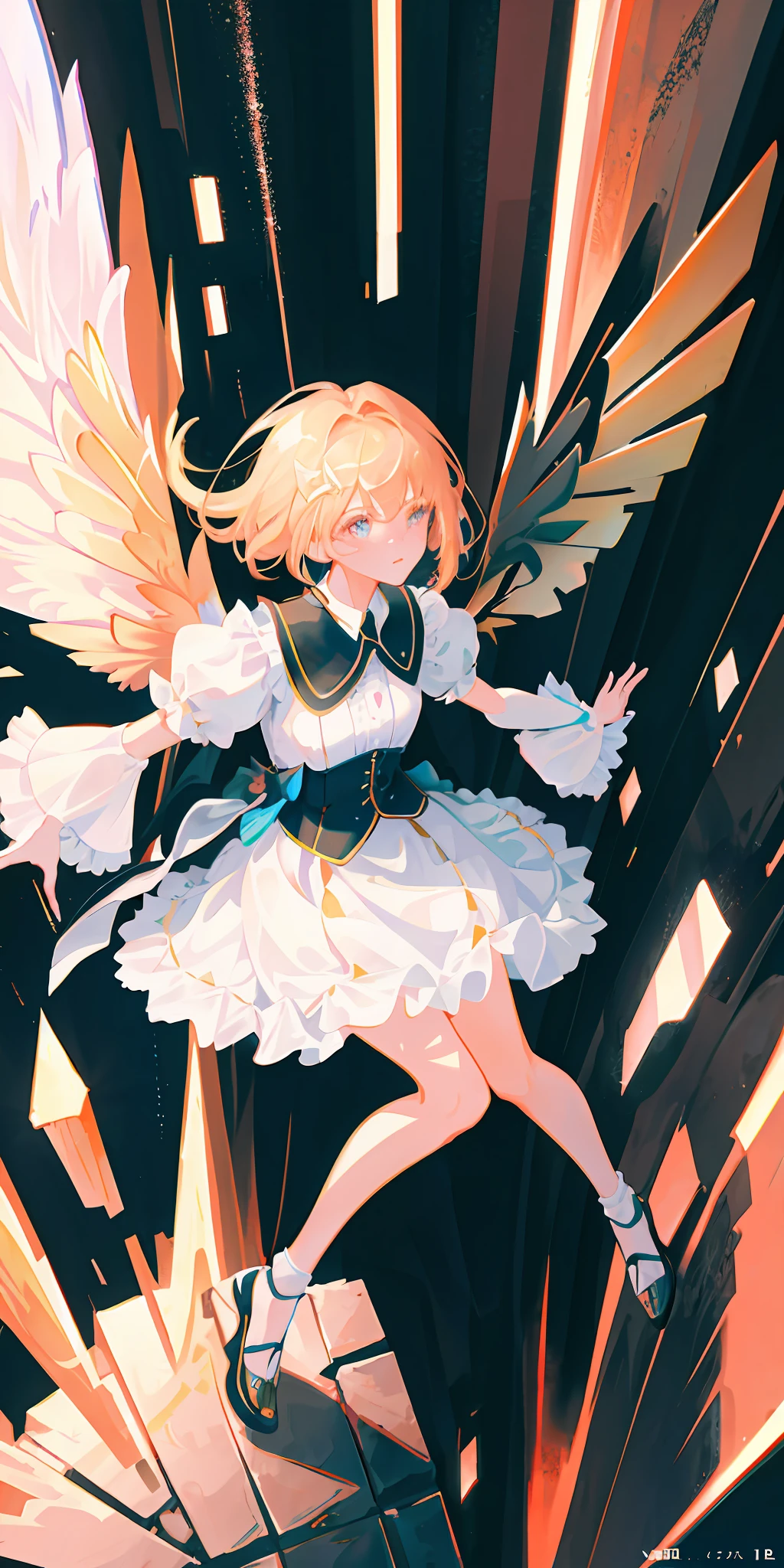 delicate and beautiful CG artwork),(best quality, ultra-detailed, high resolution),(dynamic angle, dynamic lighting),(1 girl), wings