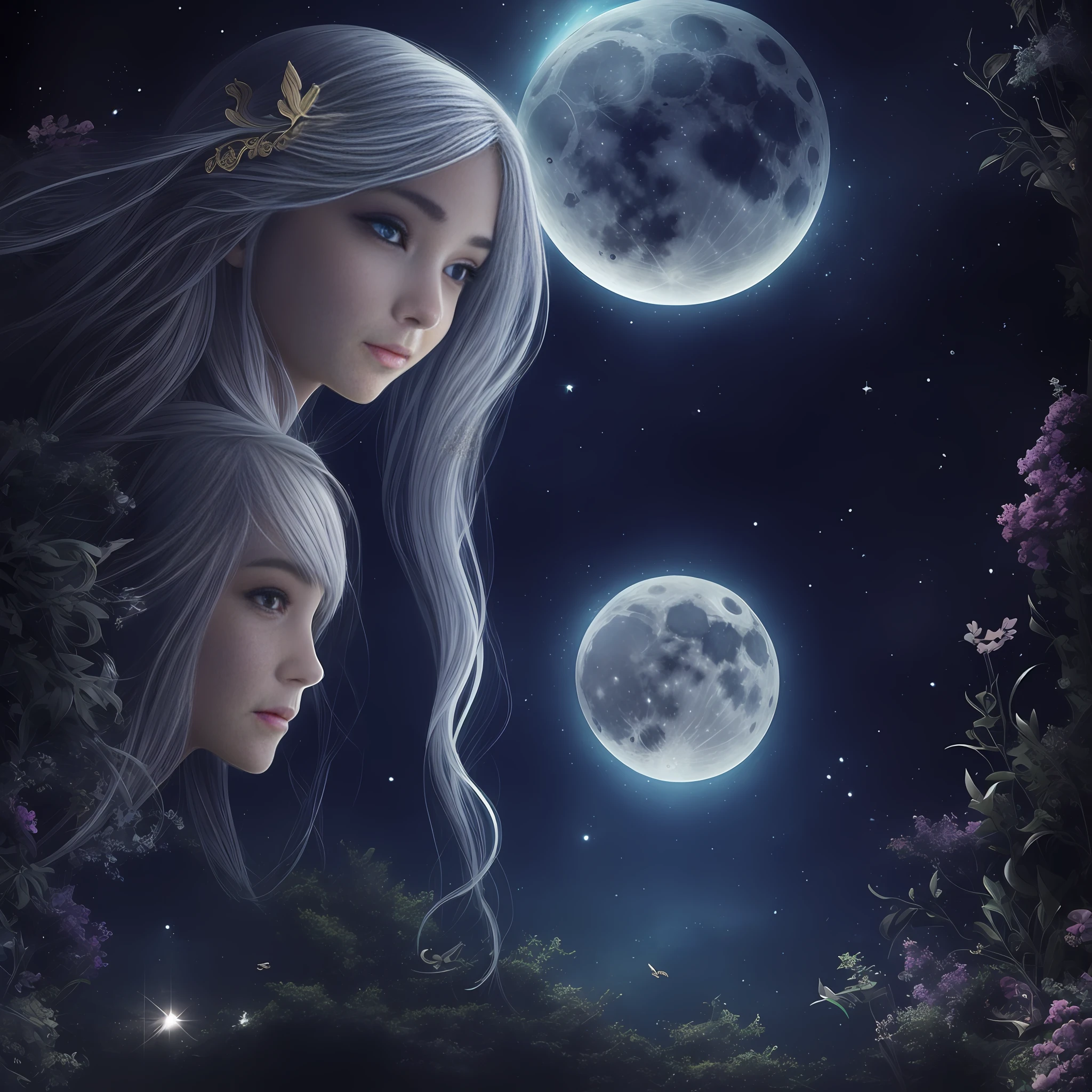 It was an enchanted being named Luna, a guardian of dreams. Luna had silver hair that shone like the full moon and eyes deep like the universe. She had the power to unravel the secrets hidden in people's dreams and guide those who were in search of answers.
Thomas shared his journey with Luna, telling about the silver moon, the Guardians of the Moon, the Kingdom of Winged Creatures, and the Enchanted Underwater Kingdom. Luna listened intently, her eyes shining with understanding and wisdom. --auto --s2