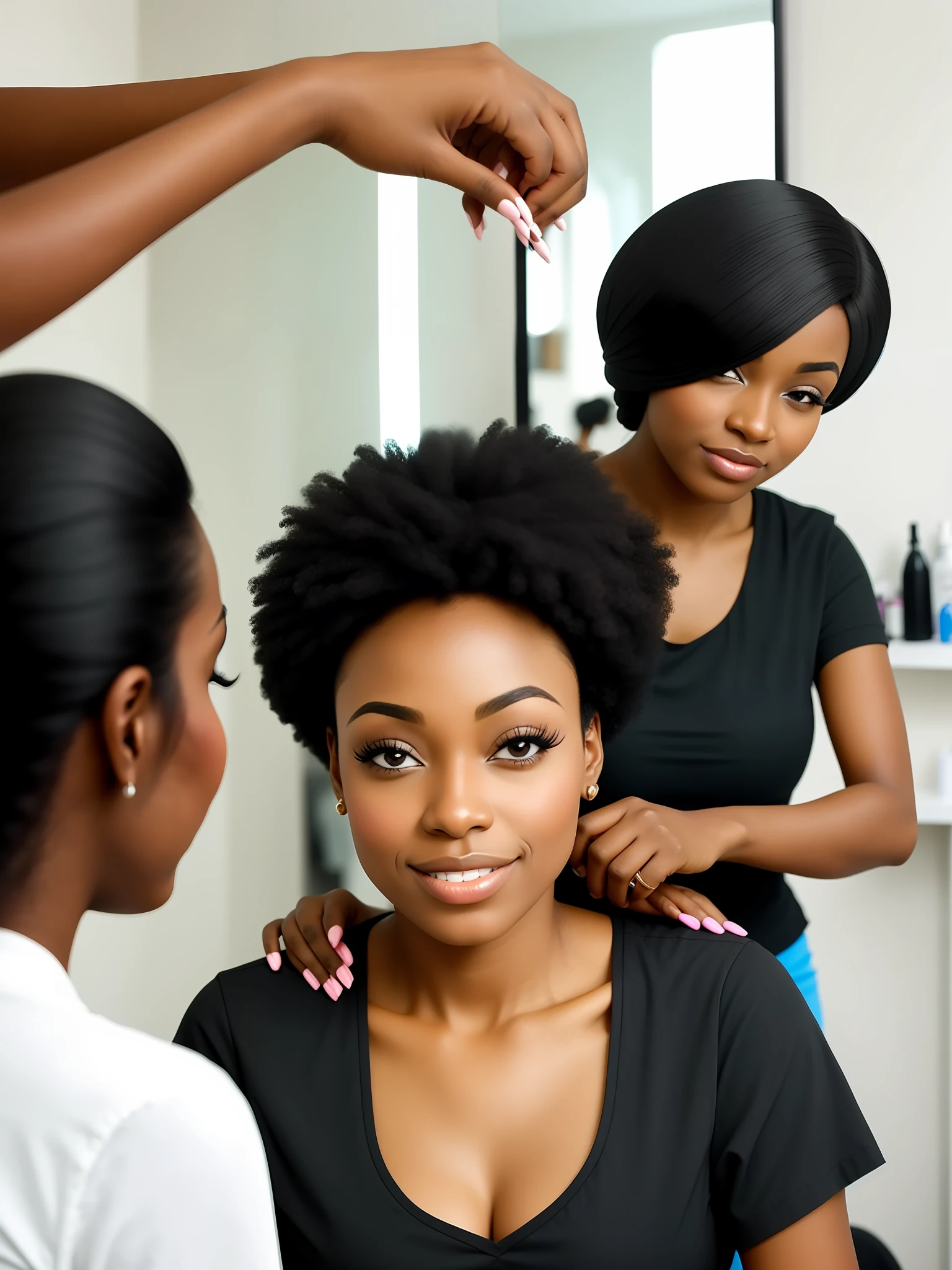 Black woman in beauty salon