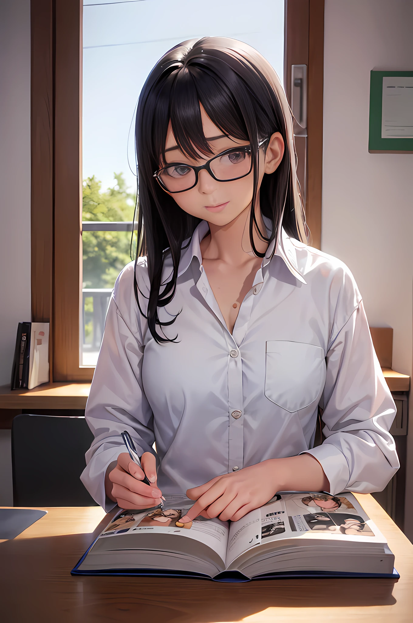 a close up of a person holding a small object in a magazine, nagatoro, seifuku, realistic young gravure idol, a hyperrealistic schoolgirl, sakimichan hdri, sakimi chan, sakimichan, young gravure idol, young pretty gravure idol, けもの, young sensual gravure idol