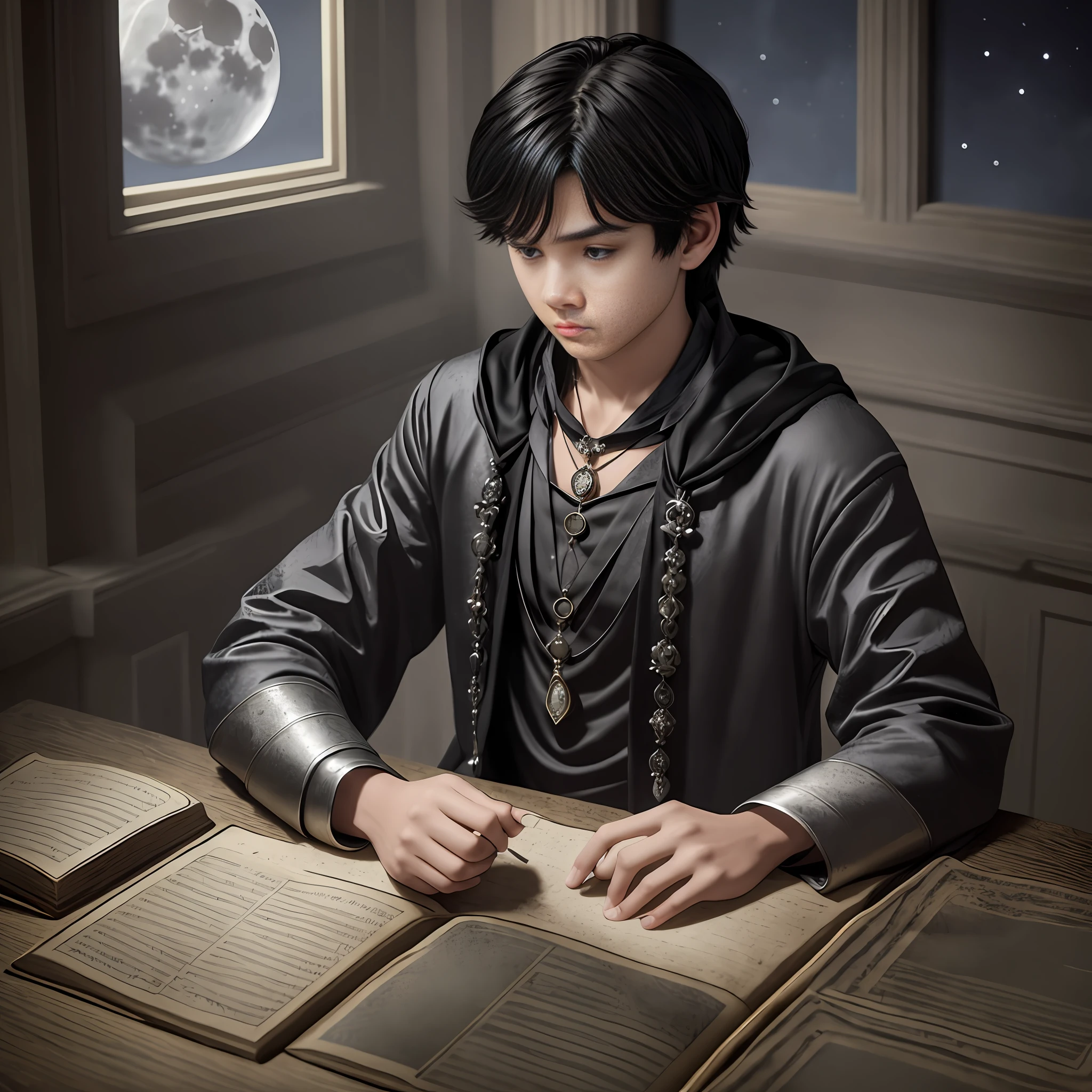 Luna offered Thomas a black-haired boy a special amulet, made of silver and encrusted with a shining moonstone. The amulet would be a protection against the dark influences of the Nightmare Barrier and a symbol of his inner strength. --auto --s2