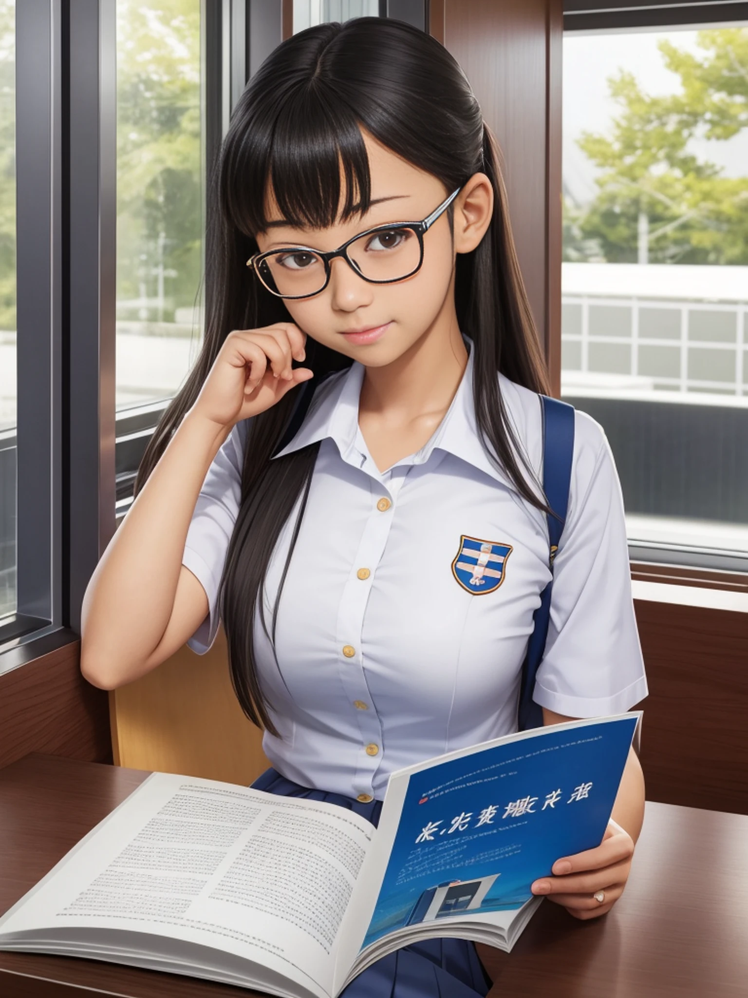 a close up of a person holding a small object in a magazine, nagatoro, seifuku, realistic young gravure idol, a hyperrealistic schoolgirl, sakimi chan, sakimichan hdri, sakimichan, young gravure idol, young pretty gravure idol, けもの, young sensual gravure idol