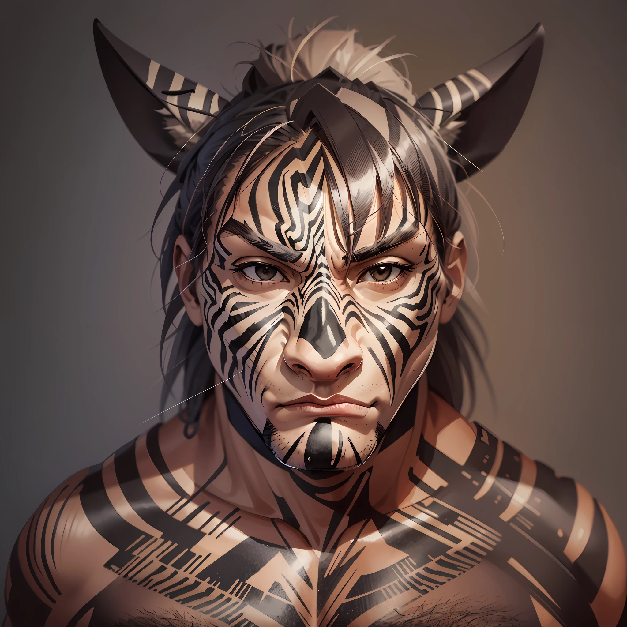 Strong man with Zebra head (Realistic) --auto --s2