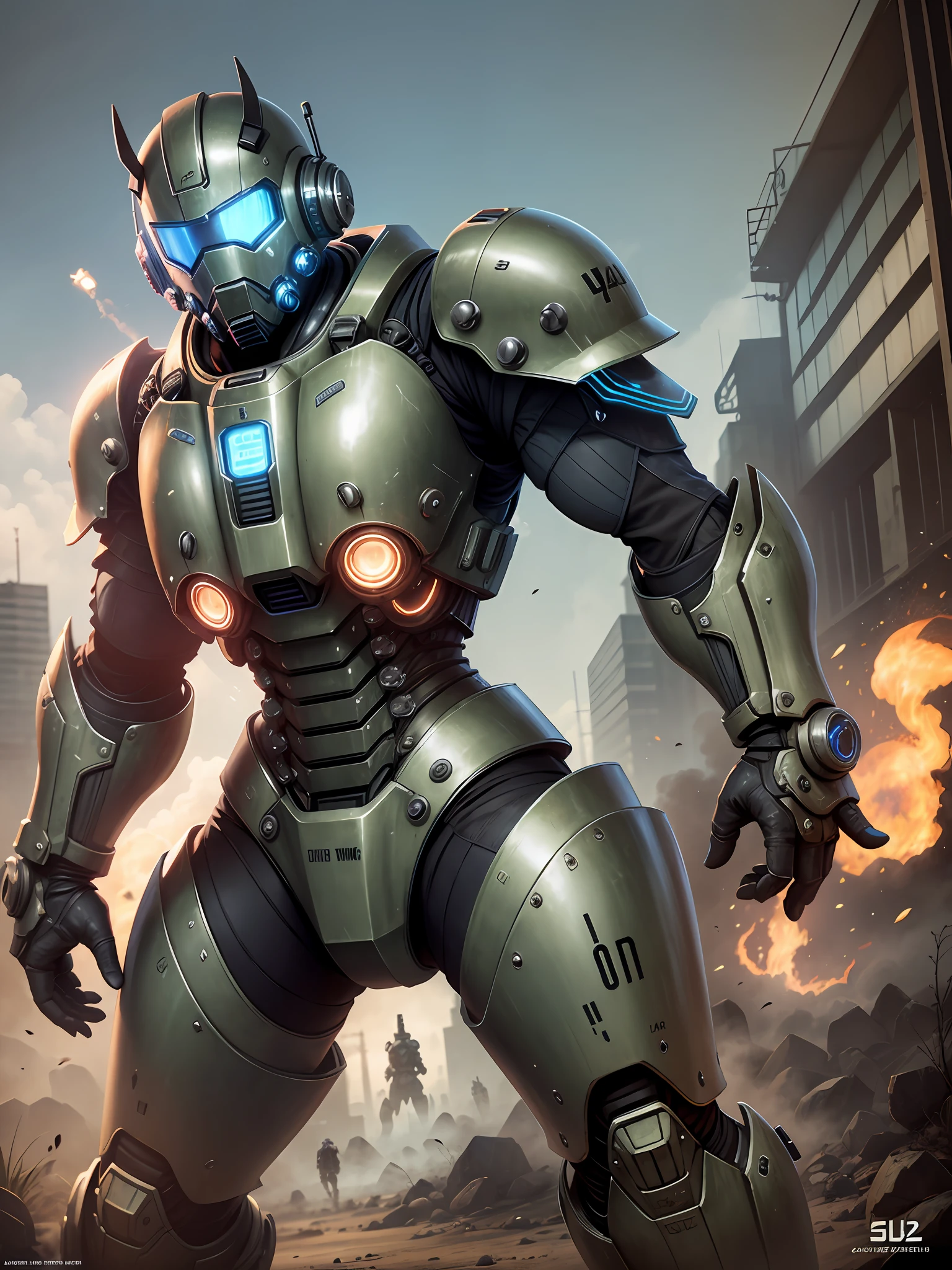 Create a Cyber Armor based on the Power Armor of the game Fallout 4 --auto --s2